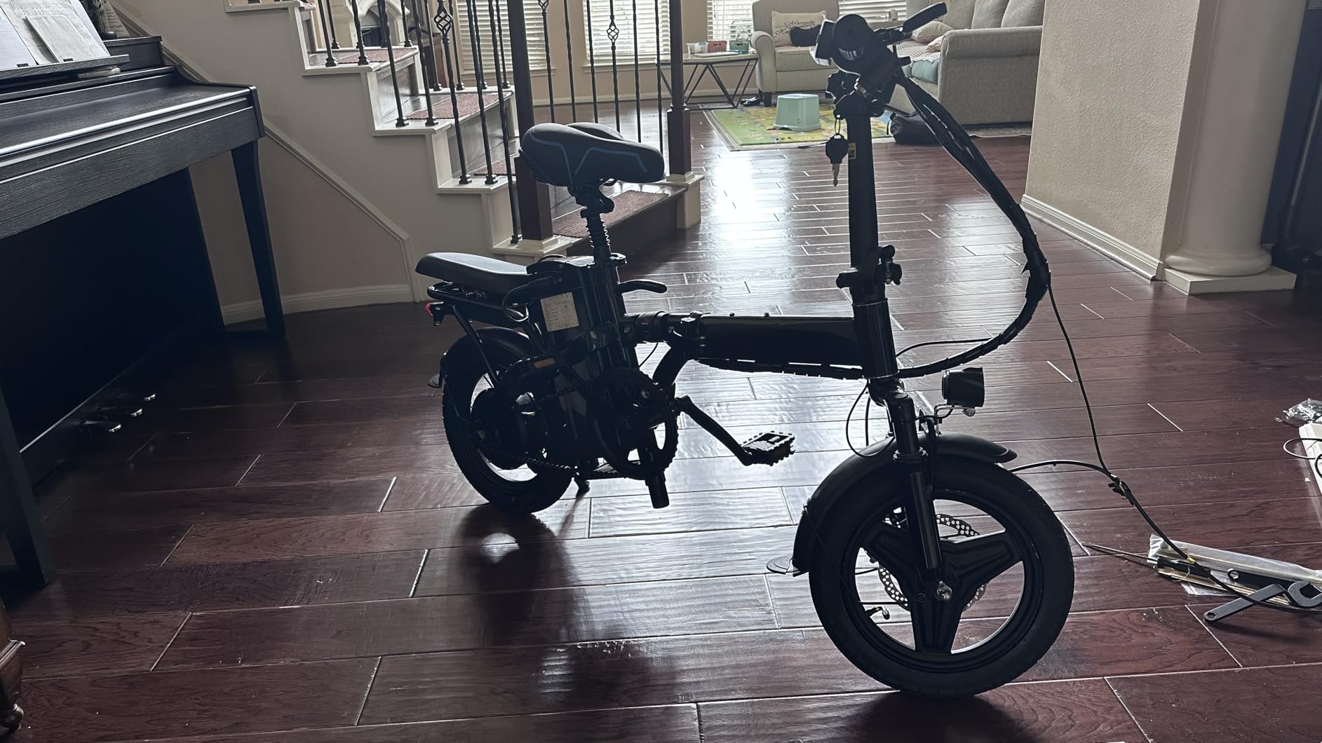 HLOIE Folding Electric Bike for Adults, Peak 750W Motor,20MPH Max Speed Foldable Electric Bicycles,14