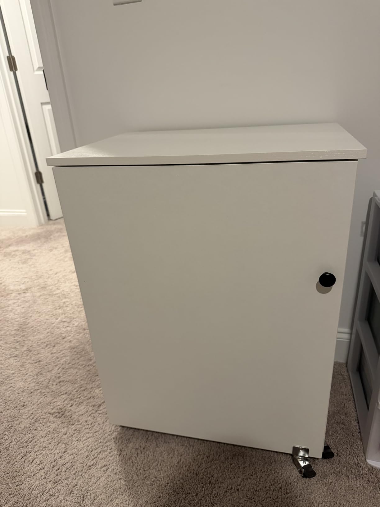 COSTWAY Folding Sewing Table with Charging Station, White & Natural customer photo 2