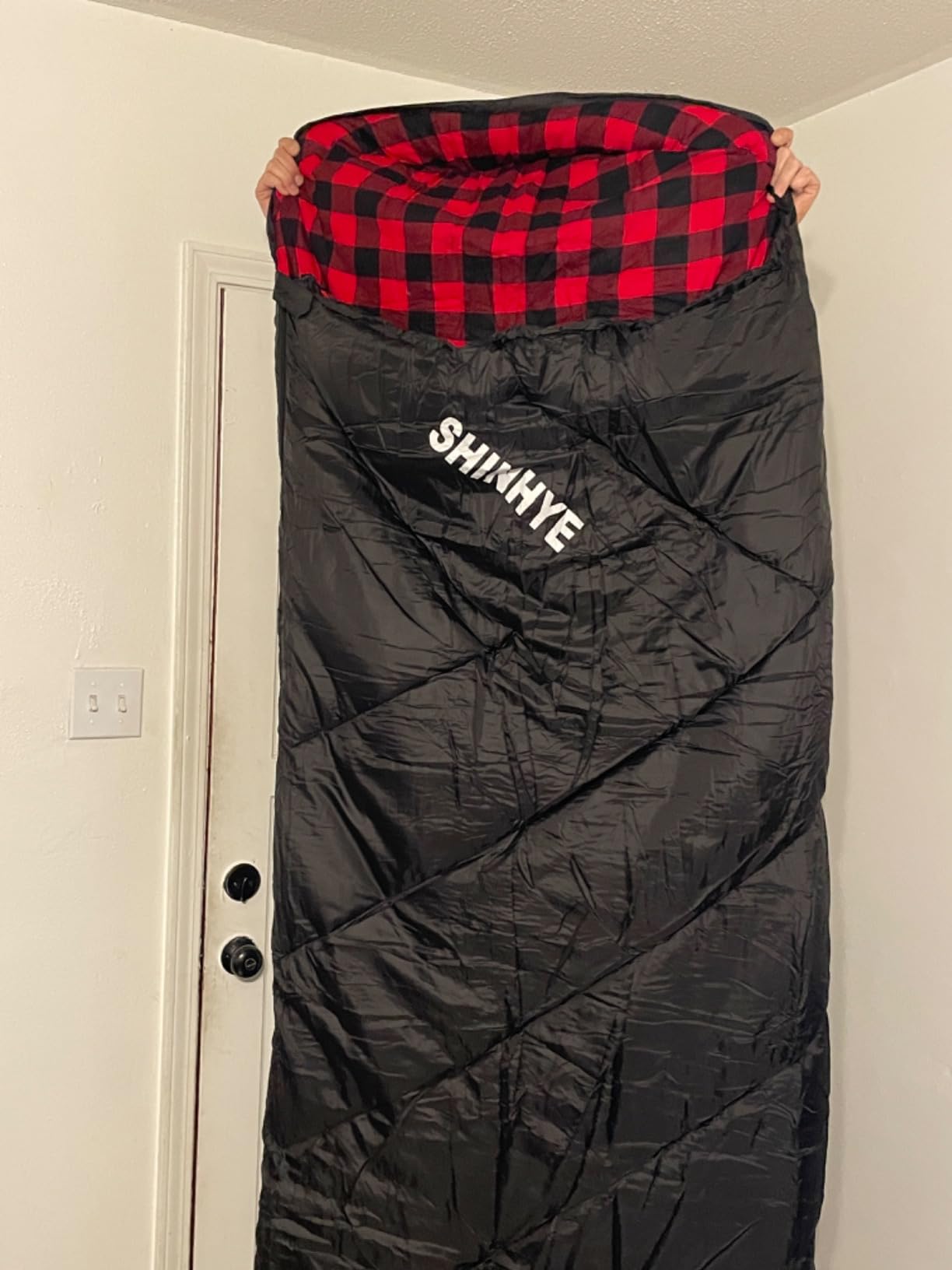 ShinHye 0 Degree Sleeping Bag for Adults - Cotton Flannel 4 Season Cold Weather Winter, XXL Big and Tall Camping Sleeping Bag with Compression Sack customer photo 2