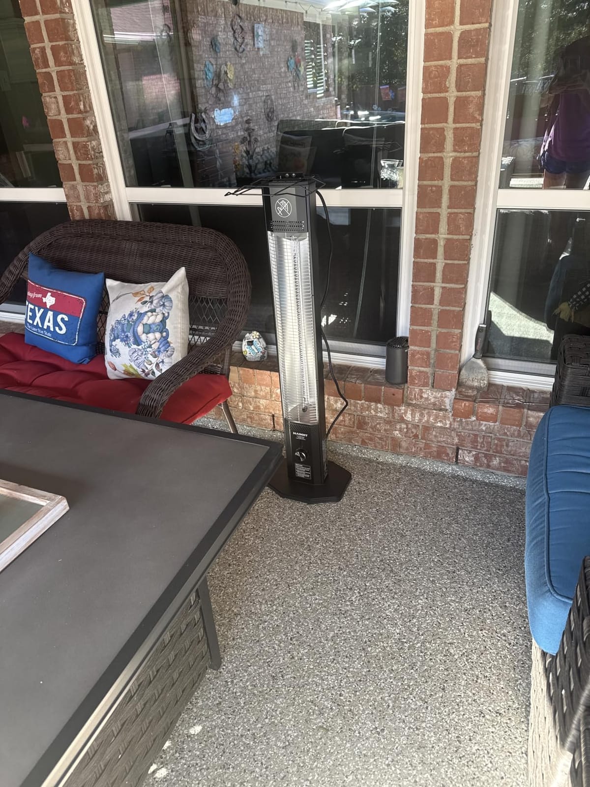 Outdoor Electric Patio Heater, Haimmy 34- inch Outdoor Electric Patio Heater, 1500W Instant Heating, 3 Heat Levels, Tip-Over & Overheat Protection, IPX5 Waterproof Tower Space Heater customer photo 2