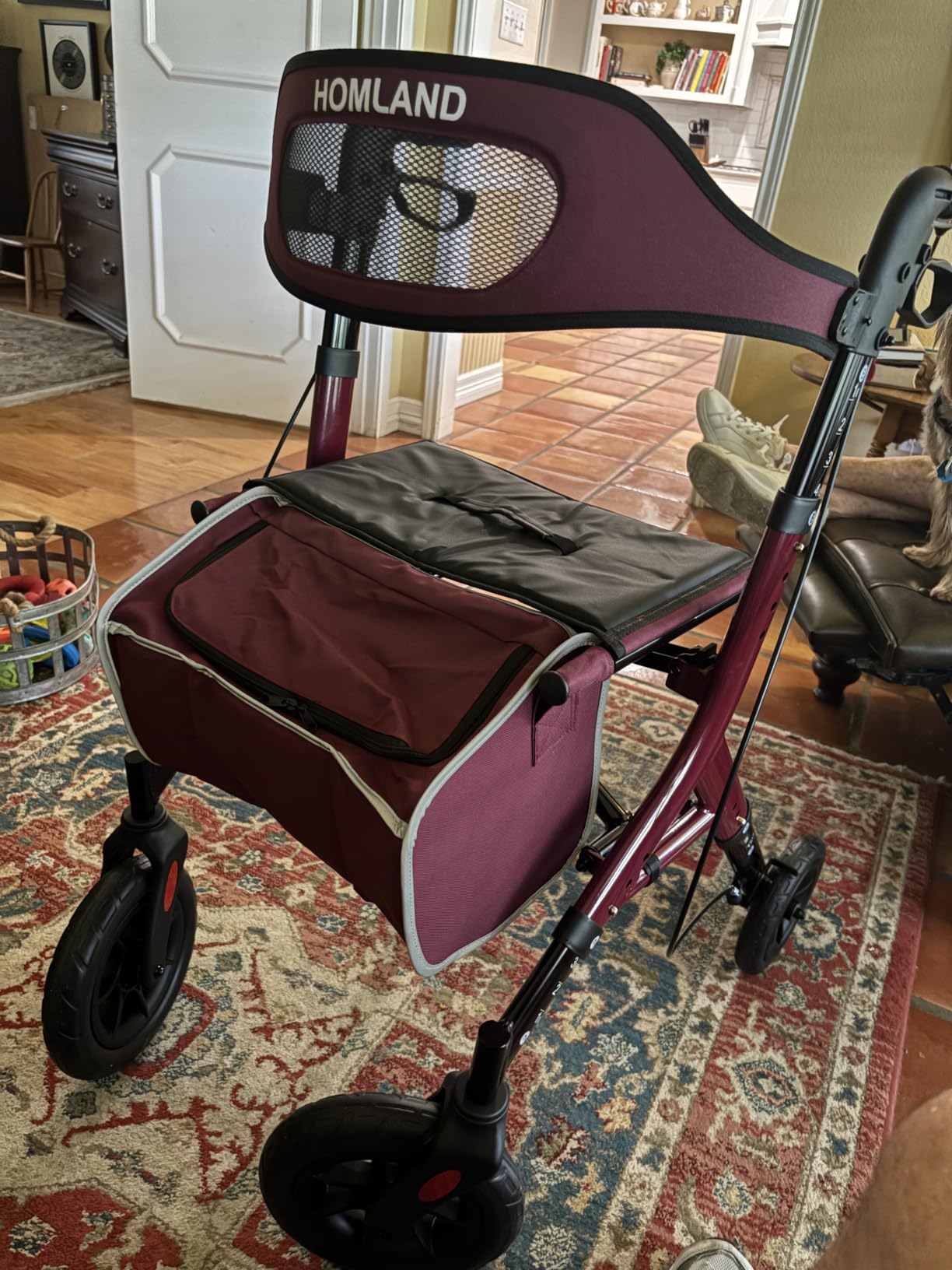 HOMLAND All-Terrain Rollator Walker with Seat for Seniors, Aluminum Frame customer photo 1
