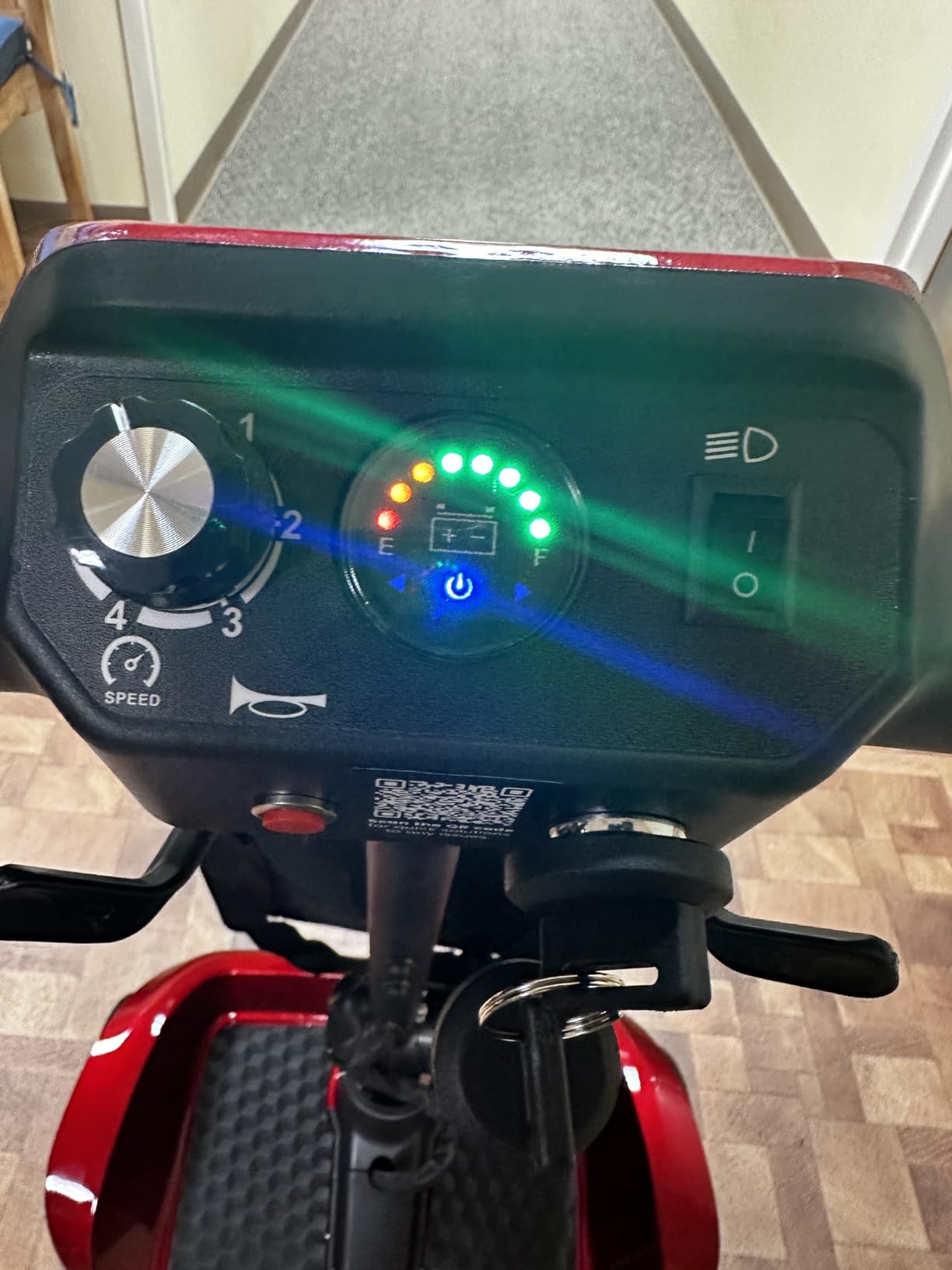 Foldable 4-Wheel Mobility Scooter for Adults – Portable Motorized Scooter with 330 lbs Capacity, Detachable Battery, Dual Baskets, Cup & Phone Holder, Blue customer photo 2