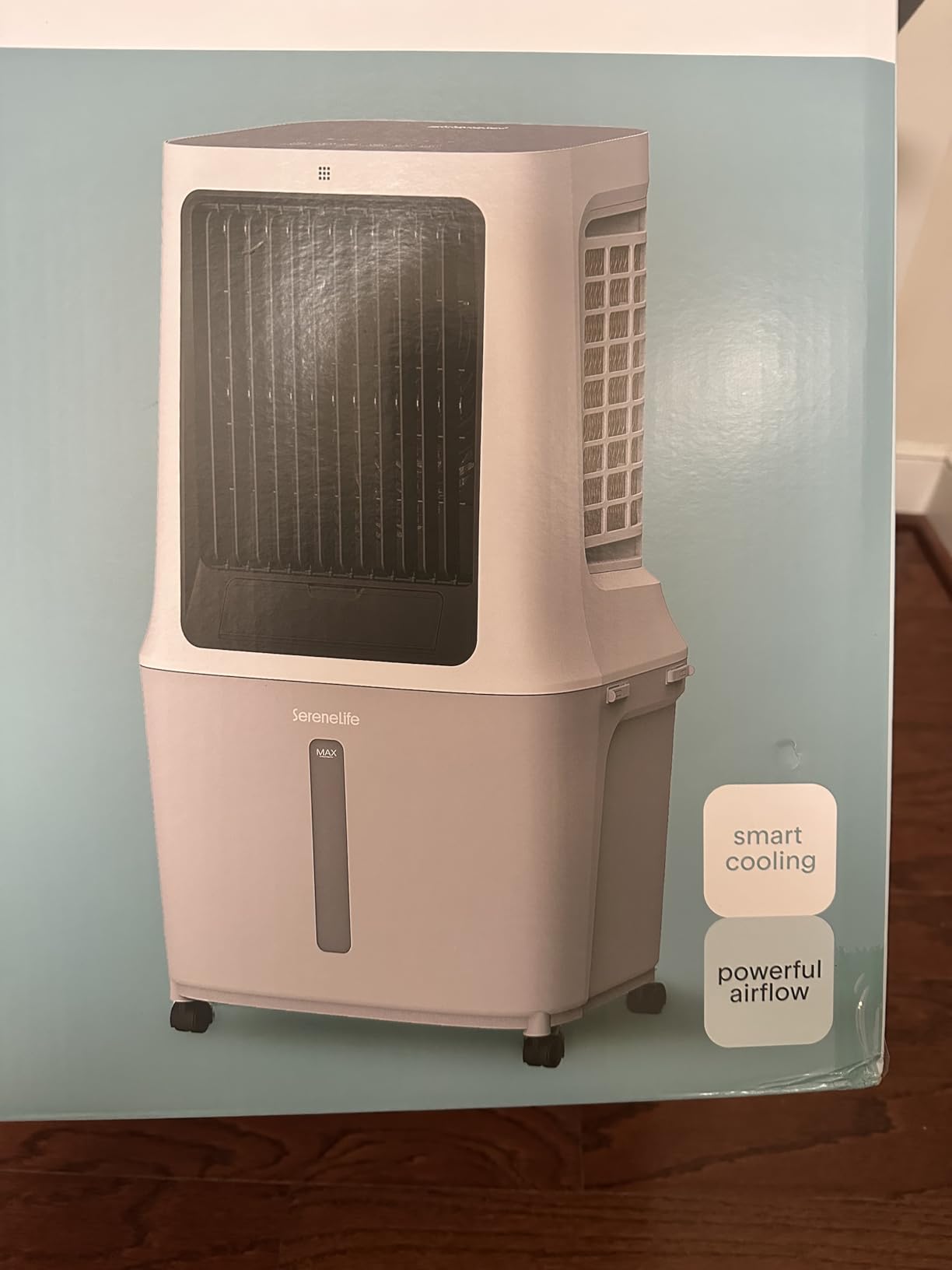 SereneLife Portable Swamp Cooler Air Conditioner - 2500 CFM Airflow, 8 Gallon Water Tank Portable Evaporative Air Cooler for Room & Outdoors, WiFi, Humidifier & Fan Modes, Ice Packs & Remote Included customer photo 2