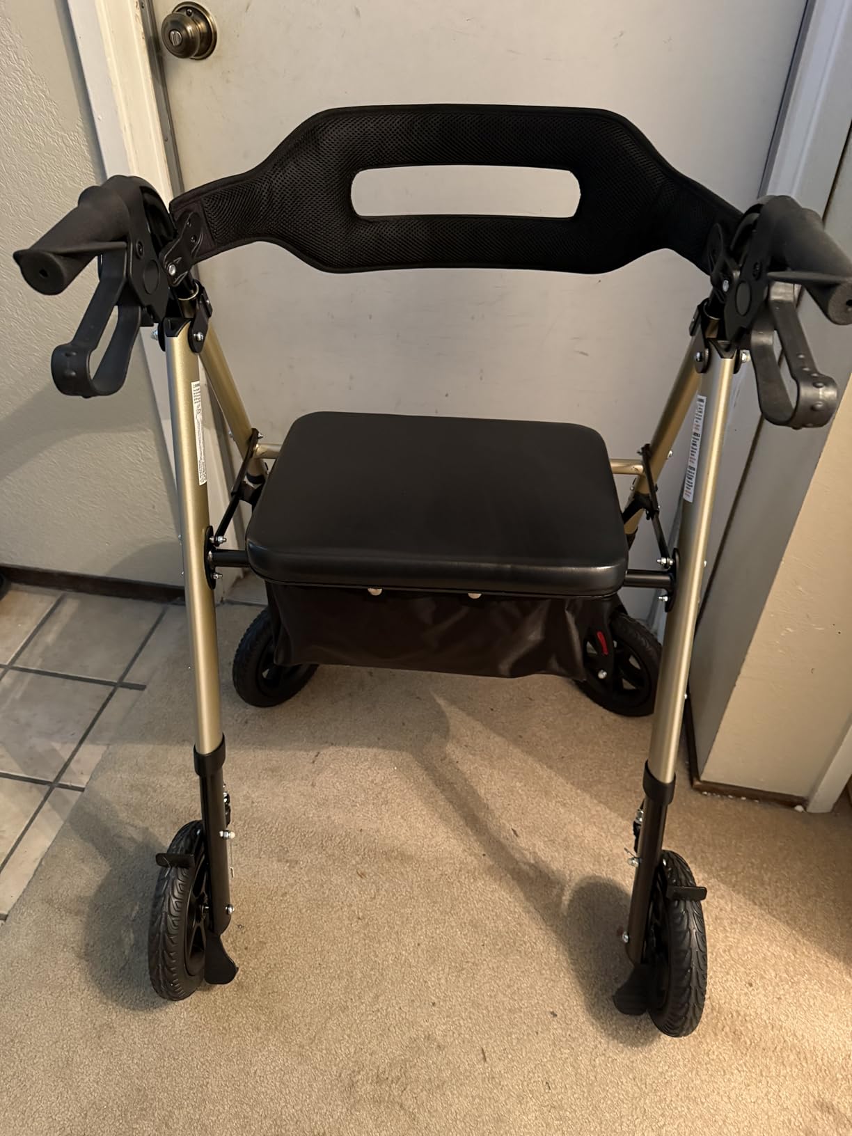 Walkers for Seniors Taller 5.3~7ft, Lightweight Foldable Rollator Walker, Built in Cable, Reinforced Aluminum Frame, 8