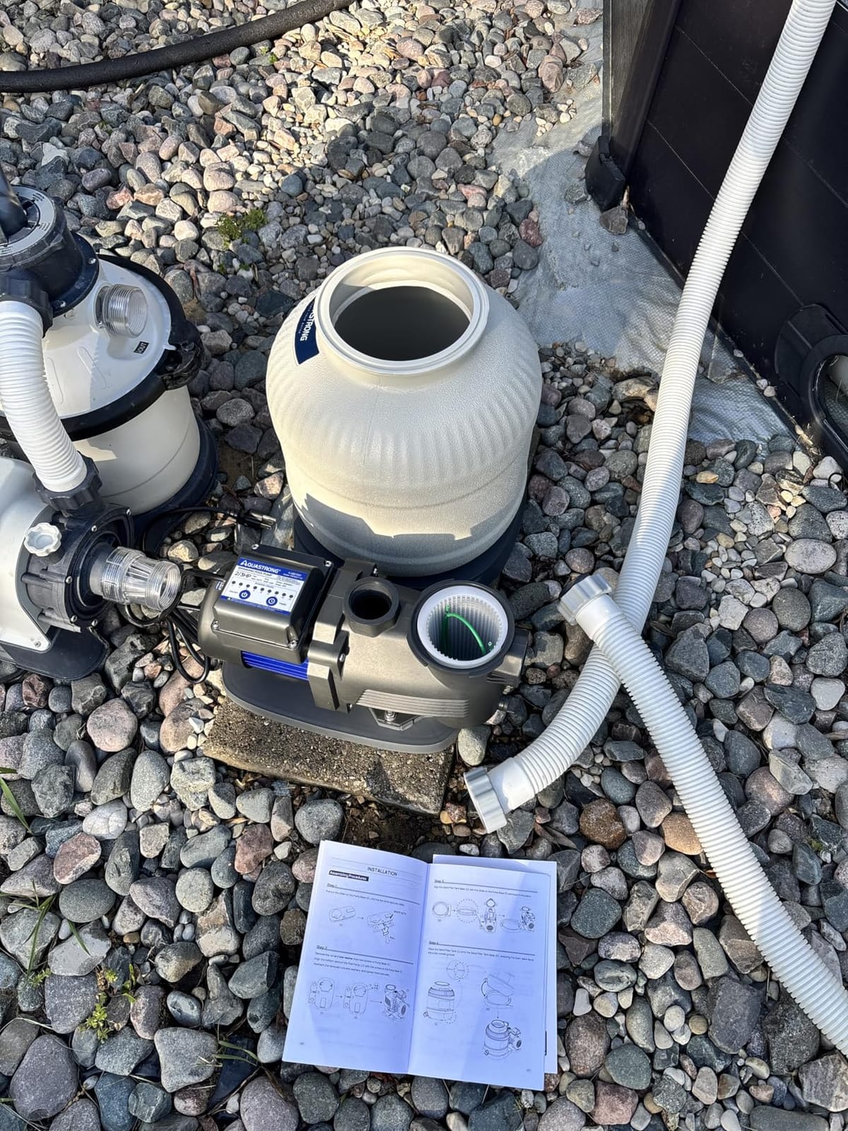 AQUASTRONG Sand Filter Pump for Above Ground Pool with Timer, 1/2 HP Pool Pumps Above Ground 2500 GPH for Pools up to 9000GAL, 12in Pool Sand Filter with 6-Way Valve, Improved Circulation & Filtration customer photo 1