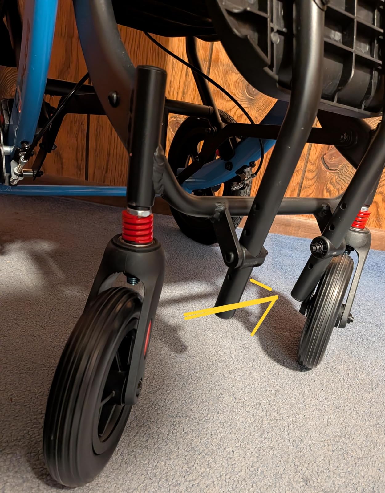 Wheelchairs for Adults Ergonomic Transport Chair Lightweight Foldable with 12-inch Big Wheels for All Terrains Travel Wheelchair with Removable Cushion customer photo 1