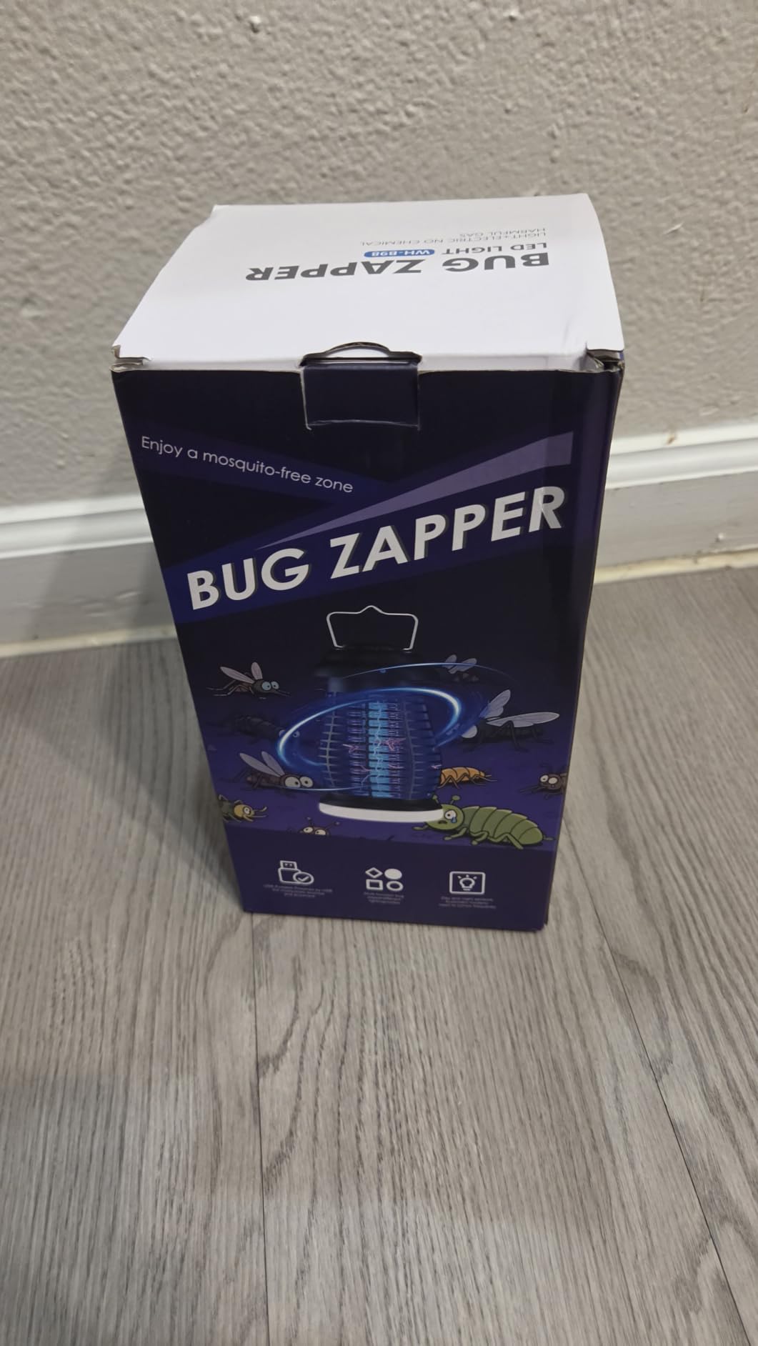 Bug Zapper Outdoor & Indoor,Cordless Portable Mosquito Zapper with Rechargeable 4800mAh Battery & Auto On/Off,Mosquito Repellent Outdoor Patio,Electric Fly Trap for Camping,Kitchen,Backyard,Patio customer photo 1