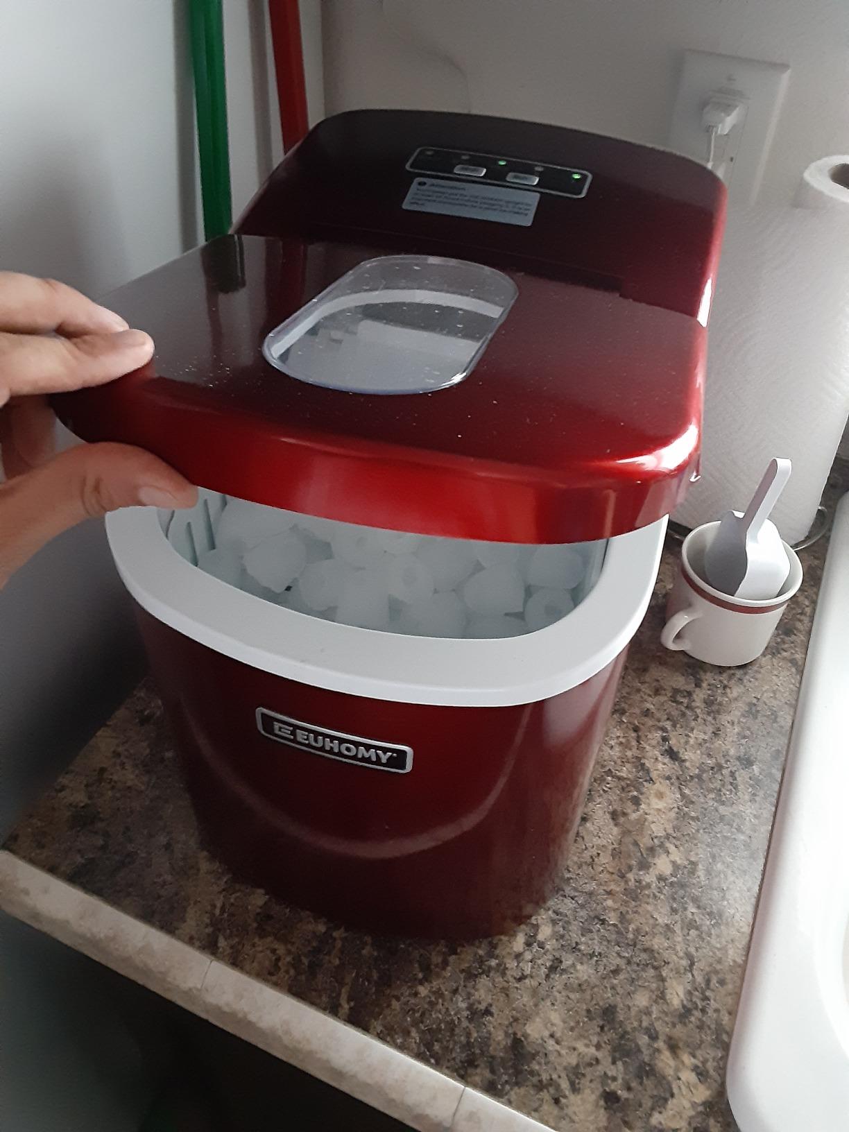 EUHOMY Nugget Ice Maker Countertop, 44lbs/24H, Ready in 7-10Mins, Black customer photo 2