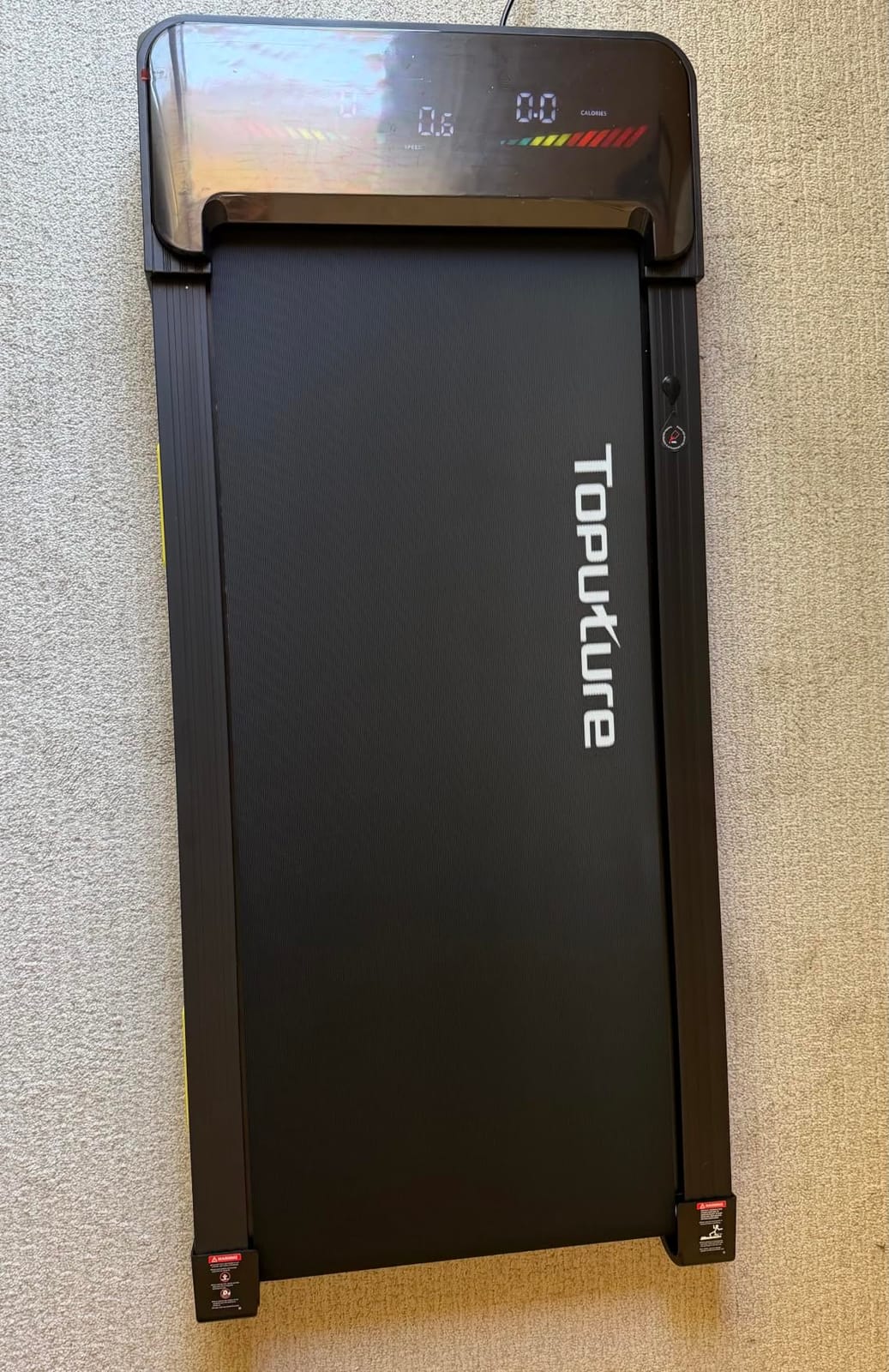 TOPUTURE Walking Pad Treadmill with 15% Auto Incline, 3.0HP Quiet Brushless Under Desk Treadmill for Home & Office, Compact Design, Bluetooth Speaker, RGB LED Display, App & Remote Control customer photo 1