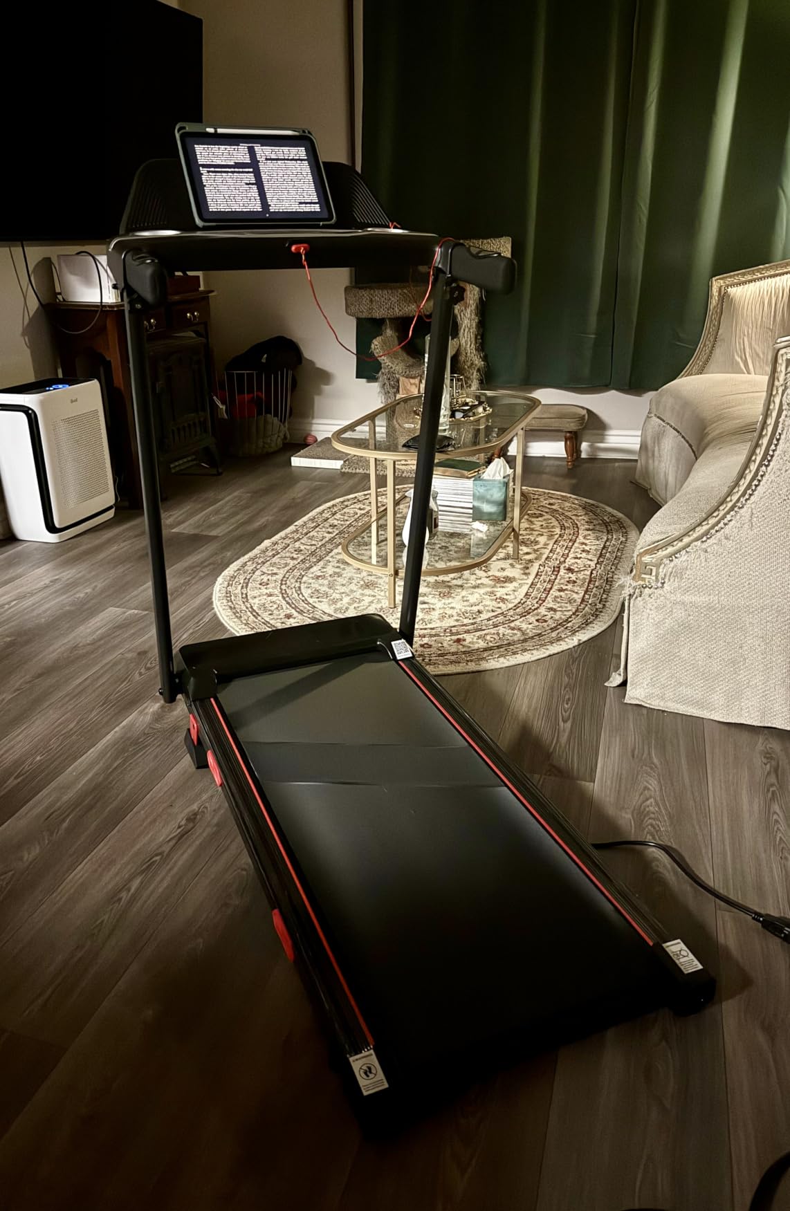 RHYTHM FUN 13% Incline Walking Pad Treadmill with Handles, 6.2MPH, Foldable customer photo 1