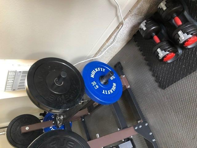 HULKFIT 2-Inch Olympic Rubber Weight Plates Sets, Bumper Plates Set with 7ft Bar, 100-390LB Set, Colored customer photo 1