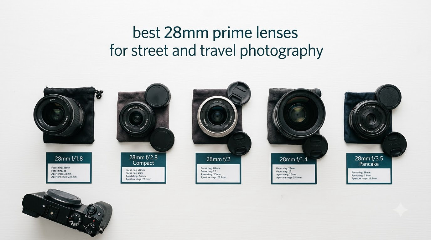 best 28mm prime lenses for street and travel photography