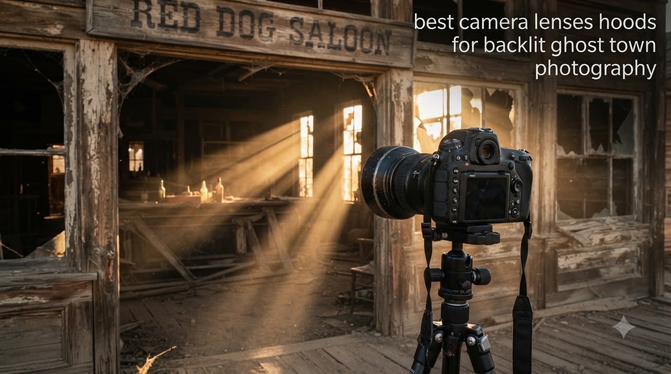best camera lenses hoods for backlit ghost town photography