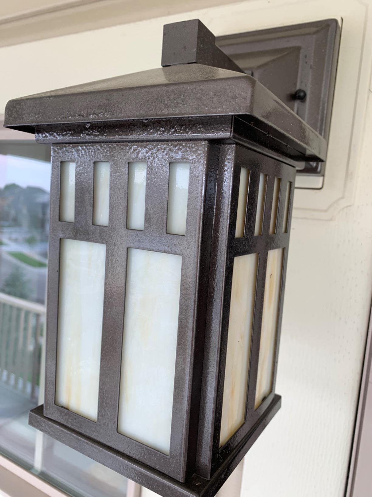 Westinghouse 6732800 Burnham One-Light Exterior Wall Lantern on Steel with Honey Art Glass, Oil Rubbed Bronze Finish, 1 Pack customer photo 2