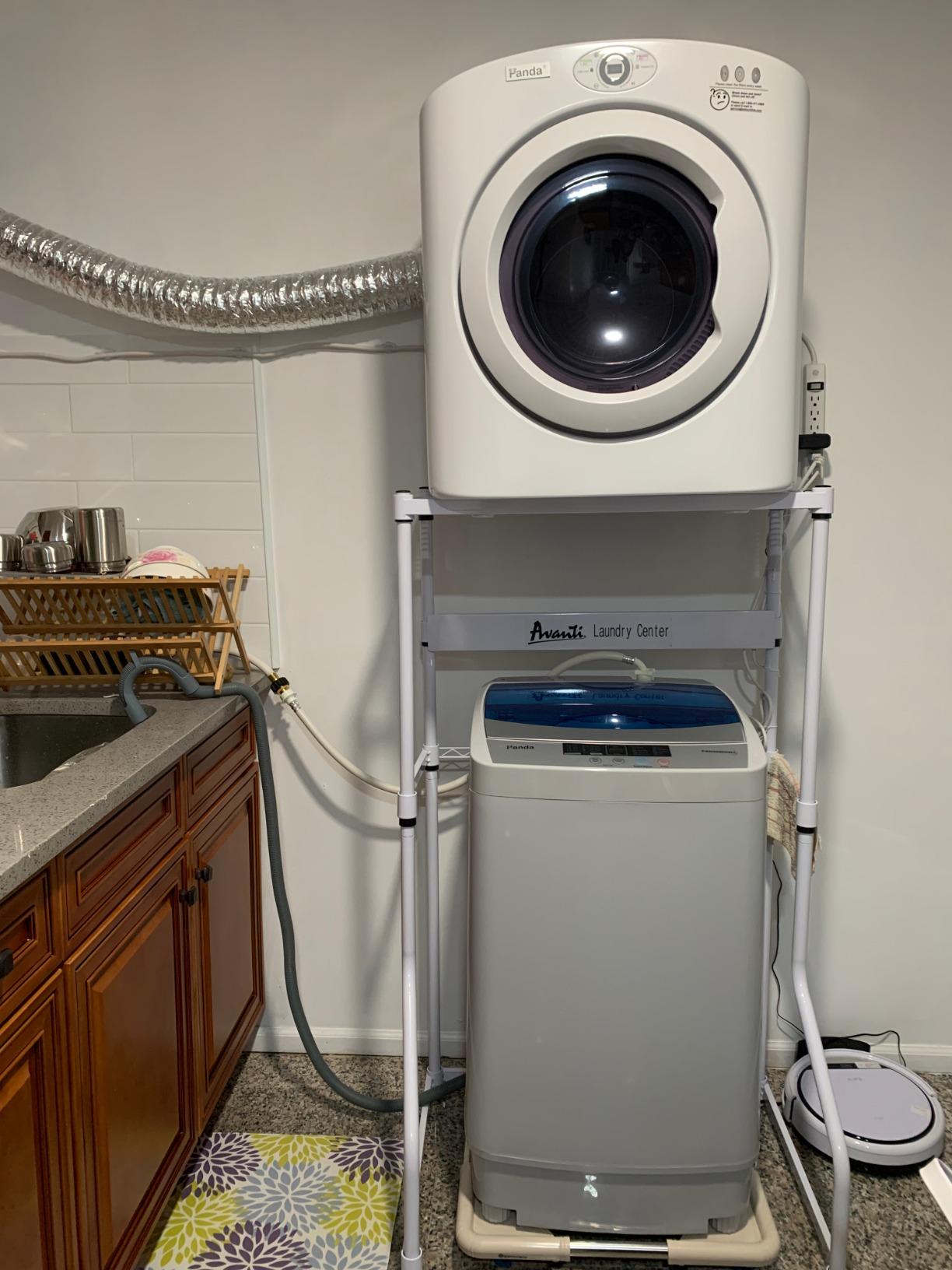 Avanti WDB20Y0W Stacking Rack Laundry Center for Washer and Dryer, with Adjustable Shelf Perfect for Apartments, Homes, Garages, Basements, White customer photo 1