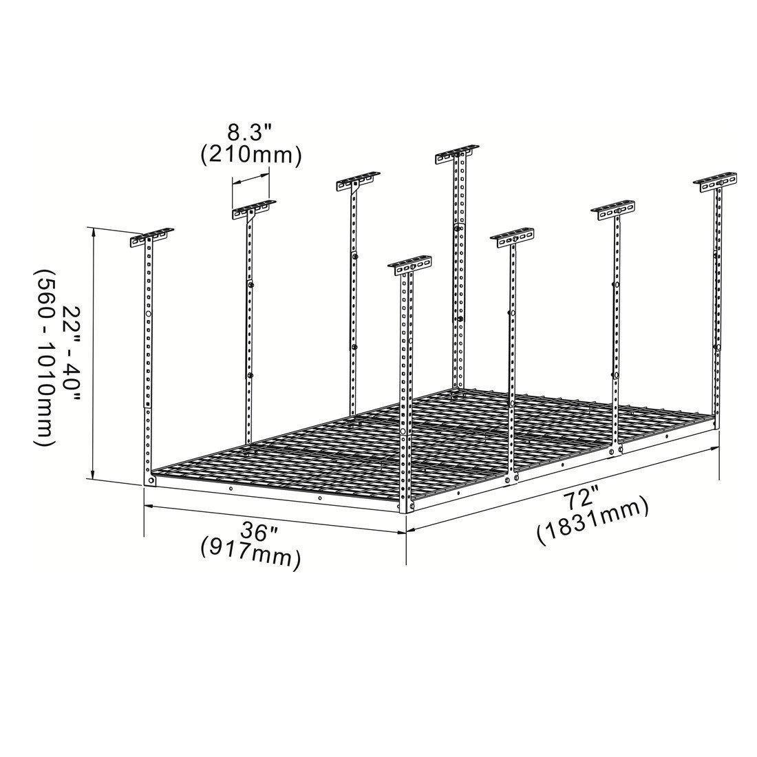 FLEXIMOUNTS 4x8 Overhead Garage Ceiling Storage Rack Organization, Black customer photo 2