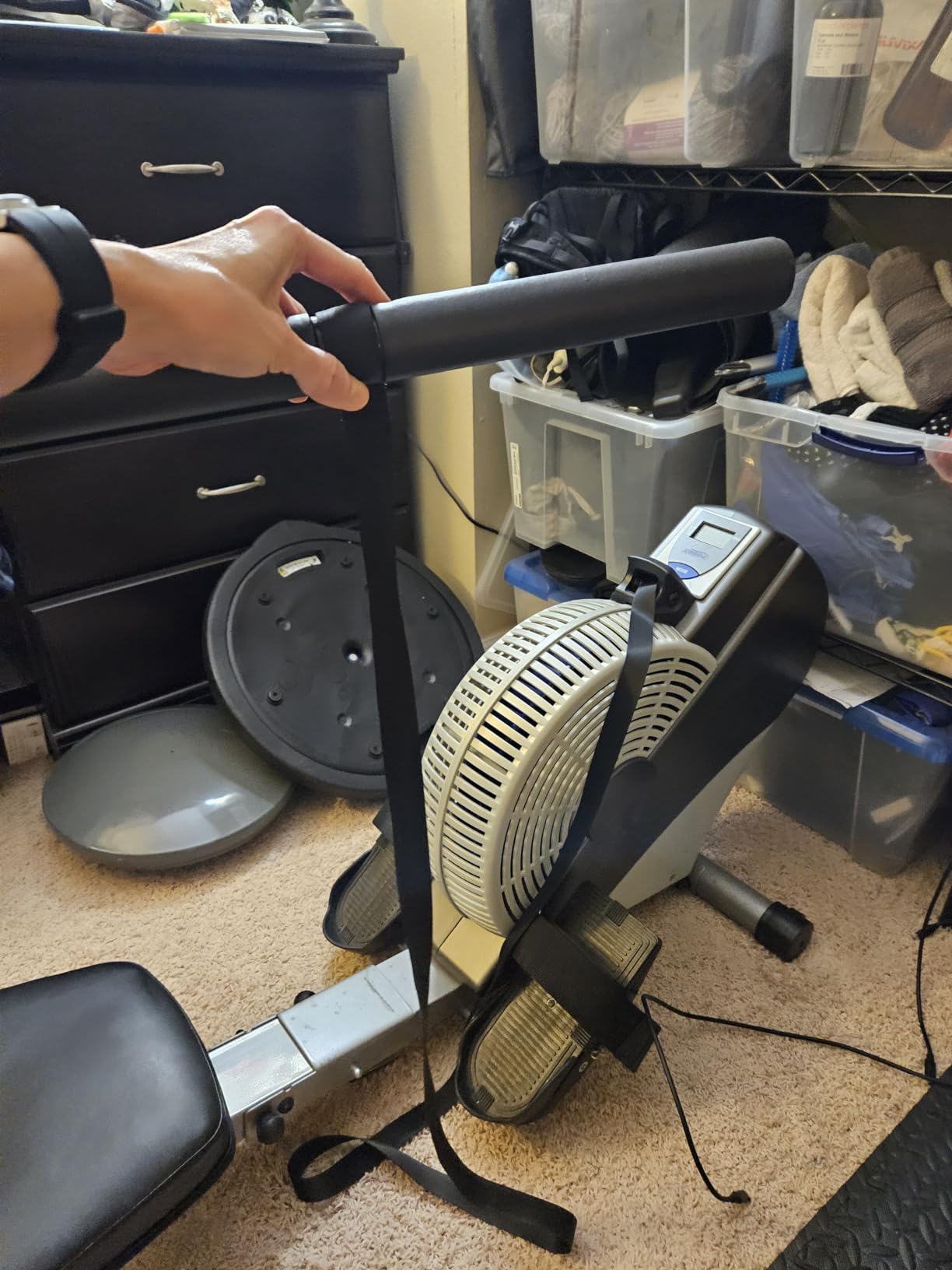Stamina ATS Air Rower Machine with Smart Workout App - Foldable Rowing Machine with Dynamic Air Resistance for Home Gym Fitness - Up to 250 lbs Weight Capacity customer photo 2