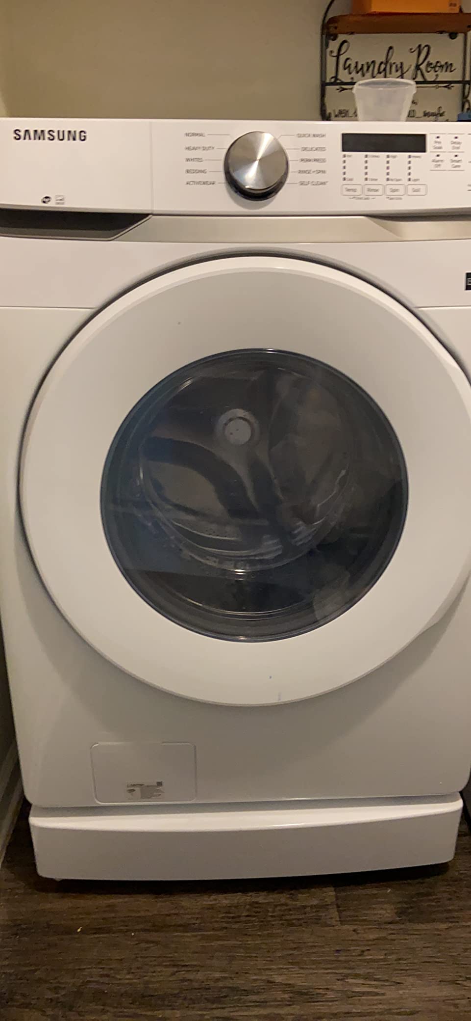 SAMSUNG 27” Wide Laundry Riser Pedestal Stand for 27” Wide Front Load Washer or Dryer, Lifts Machine 6”in Height, WE272NW/A3, White customer photo 2