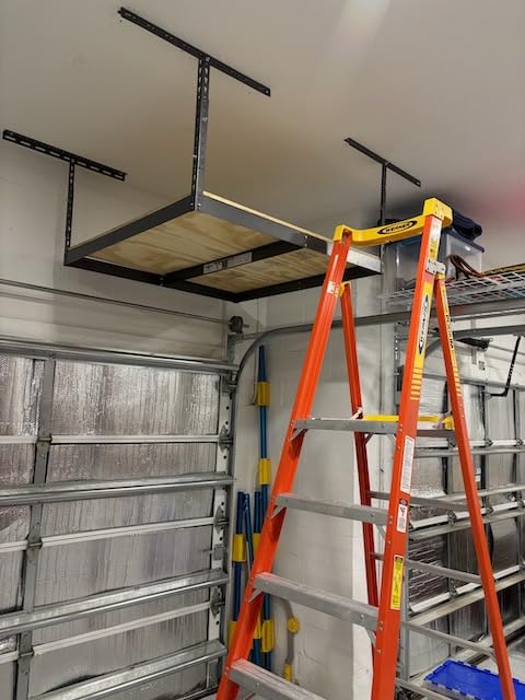 MonsterRax 4x8 Overhead Storage Rack Frame Kit, Hammertone, 24”-45” Height customer photo 1