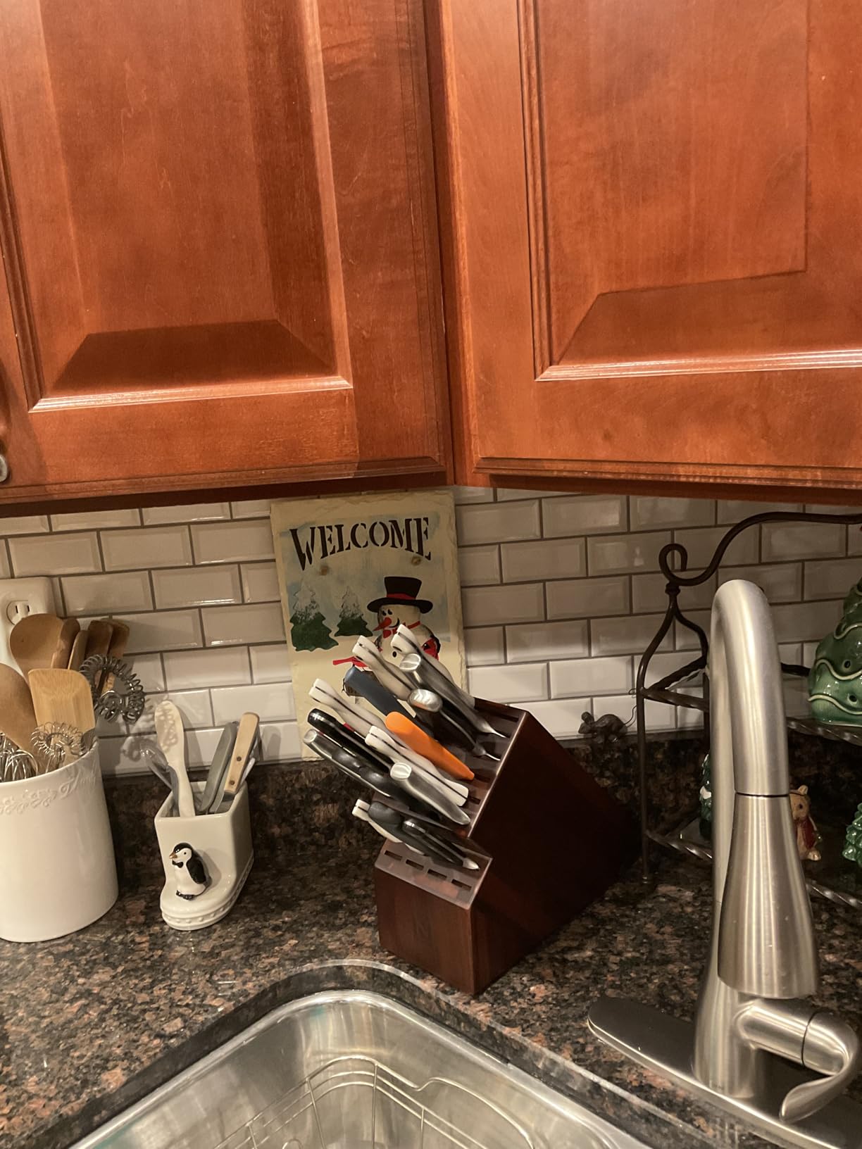 Cook N Home Acacia Wood 20-Slot Universal Knife Block without Knives customer photo 2