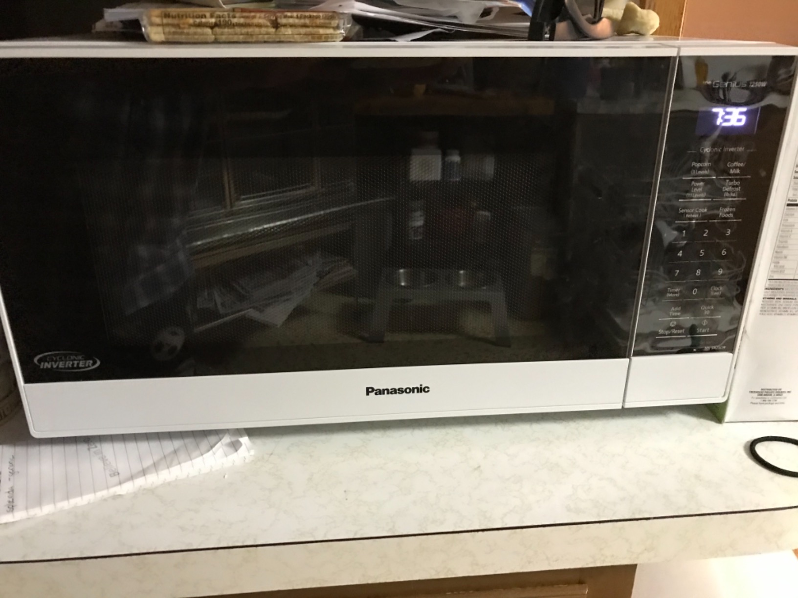 Panasonic NN-SN75LB cu.ft Cyclonic Inverter Countertop Microwave Oven 1250Watt Power with Genius Sensor Cooking, 1.6 cft, Black customer photo 1