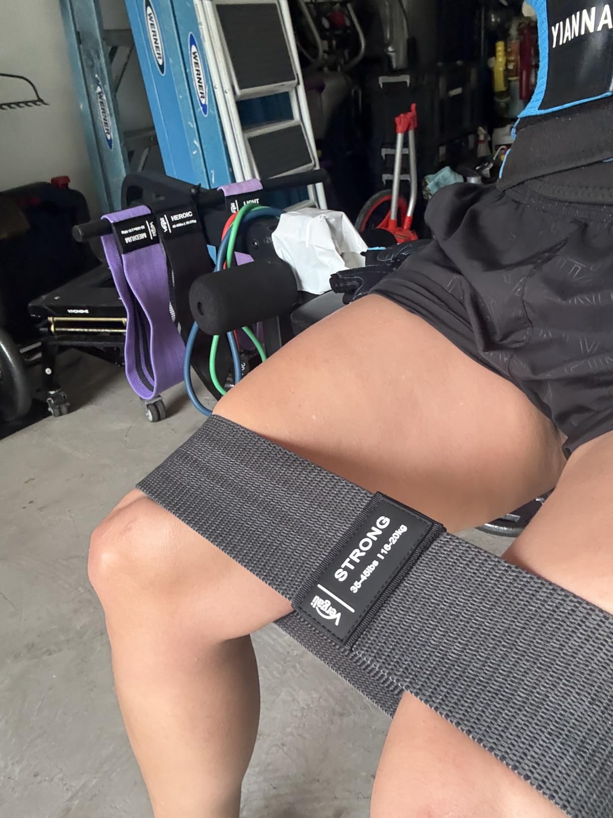 Resistance Bands for Working Out with Workout Bands Guide. 4 Booty Bands for Women Men Fabric Elastic Bands for Exercise Bands Resistance Bands for Legs Bands for Working Out Hip Thigh Glute Bands Set customer photo 1