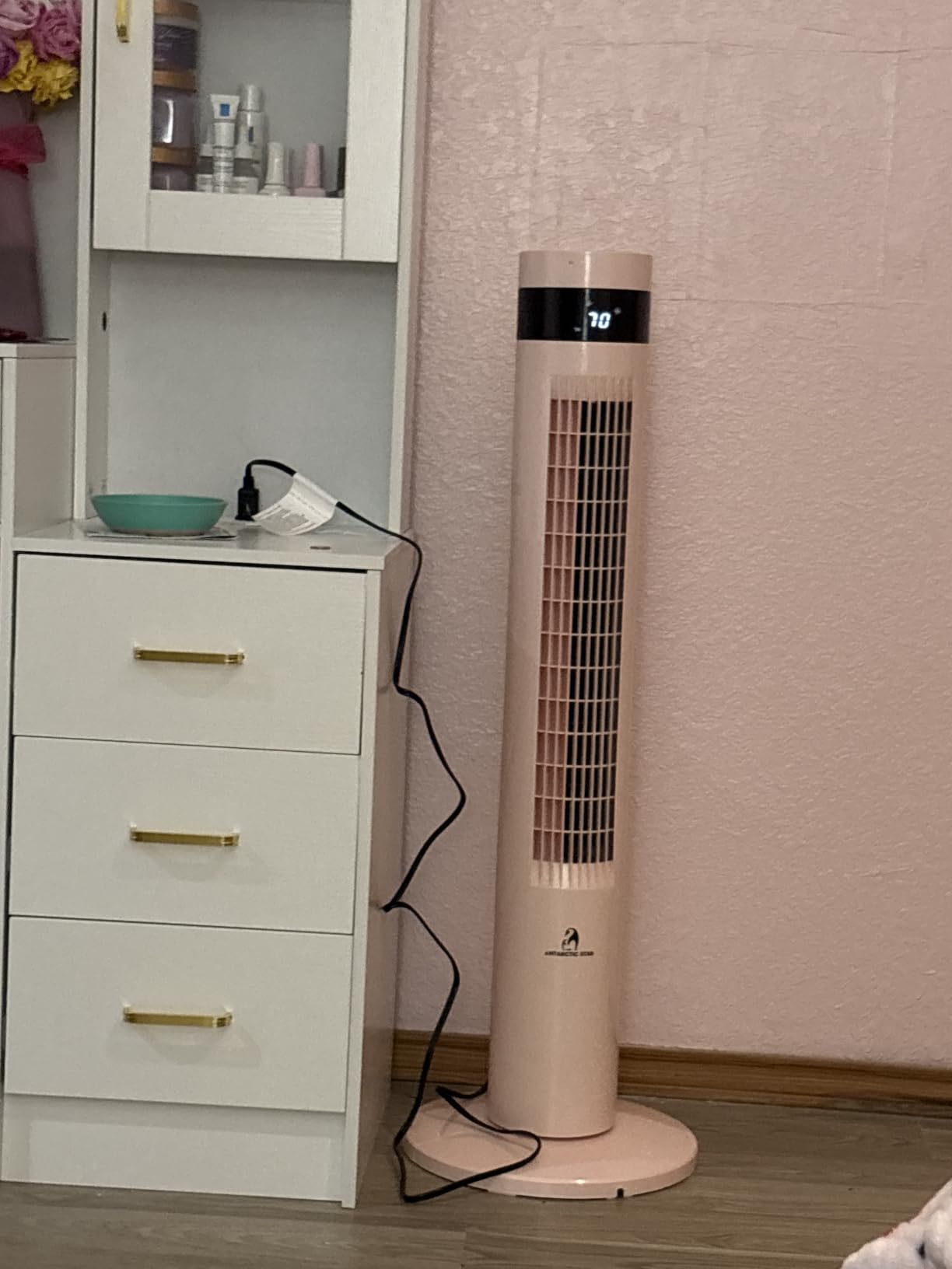 Antarctic Star Tower Fan Portable Electric Oscillating Fan Quiet Cooling Remote Control Standing Bladeless Floor Fans 3 Speeds Wind Modes Timer Bedroom Office (36 inch, Black) customer photo 2