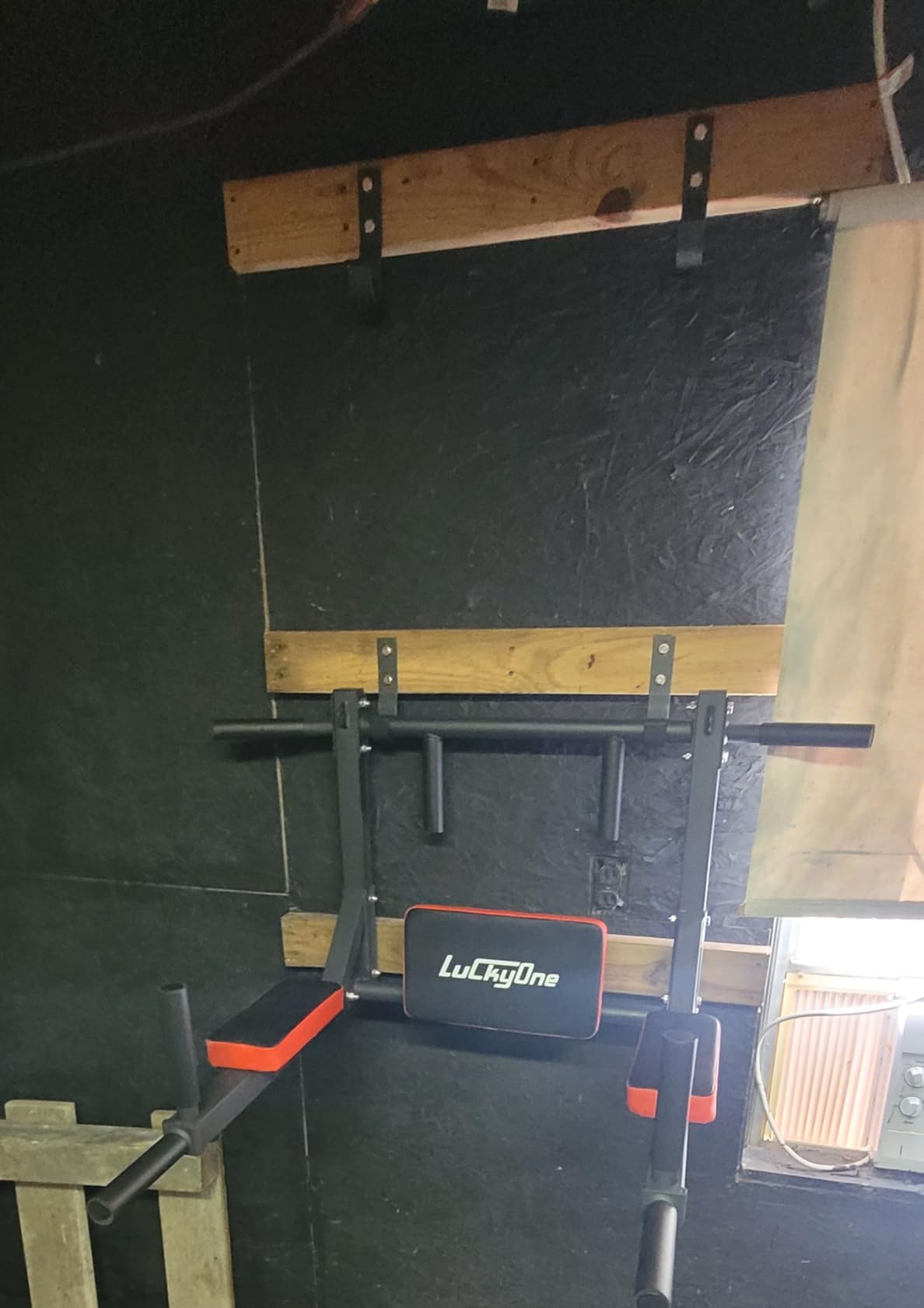 Multifunctional Wall Mounted Pull Up Bar, Chin Up Bar,Dip Station customer photo 2
