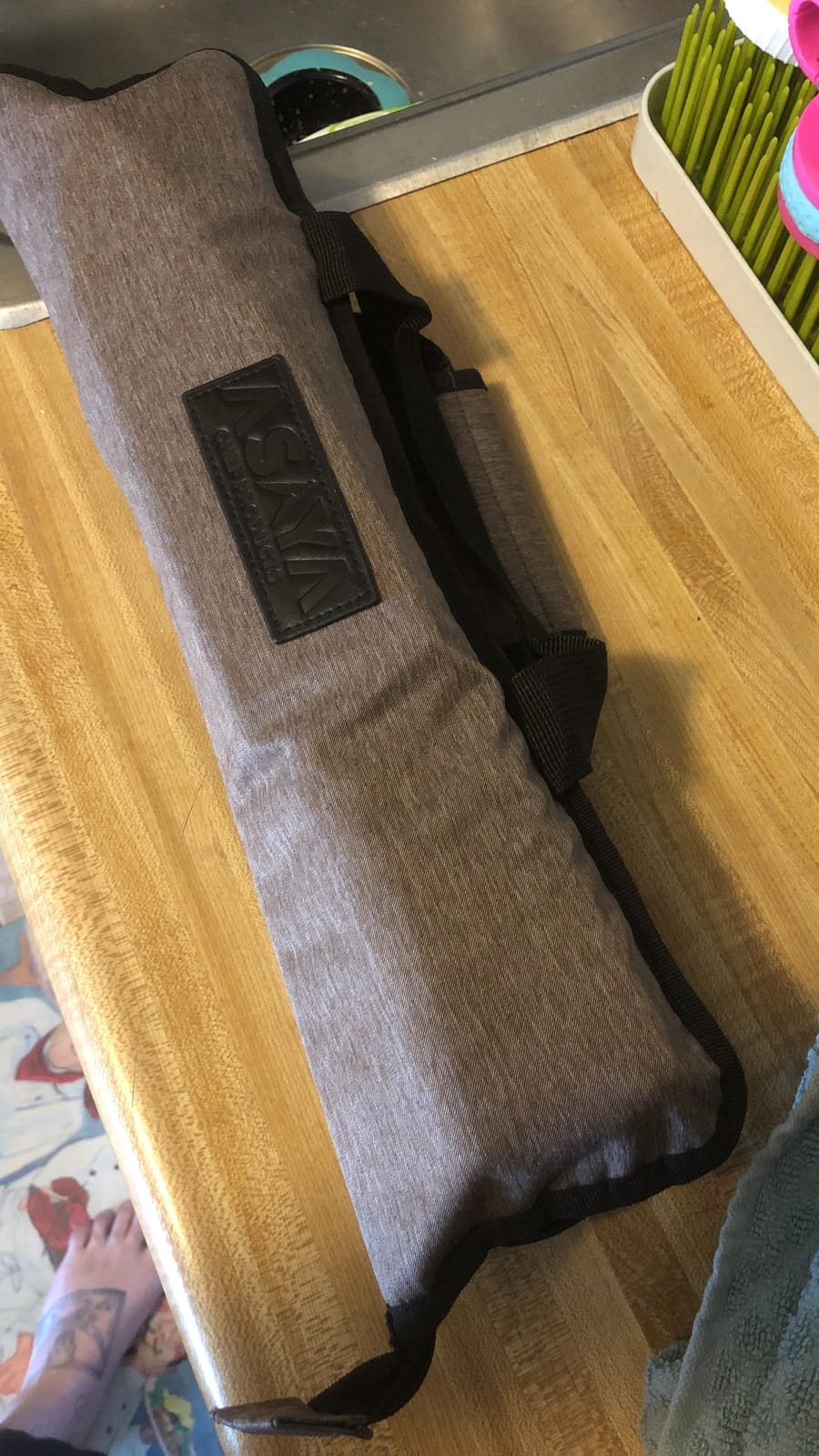 Asaya Chef Knife Roll Bag - 12-Pocket Chefs Case for Kitchen Knives and Utensils, Lightweight Stain-Resistant Waxed Nylon Chef Knife Bag - Knives Not Included (Black) customer photo 2