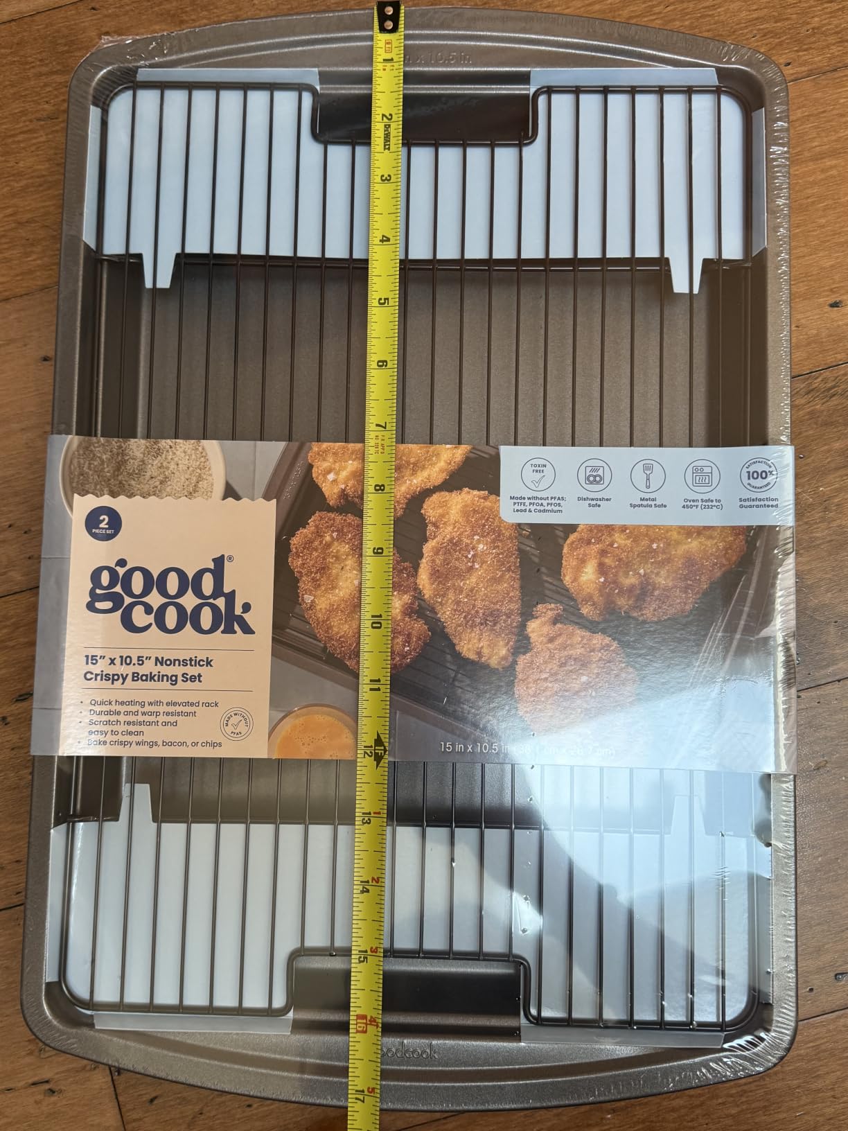 GoodCook Nonstick Carbon Steel Baking Pan & Raised Wire Rack, 15x10.5-Inch customer photo 1
