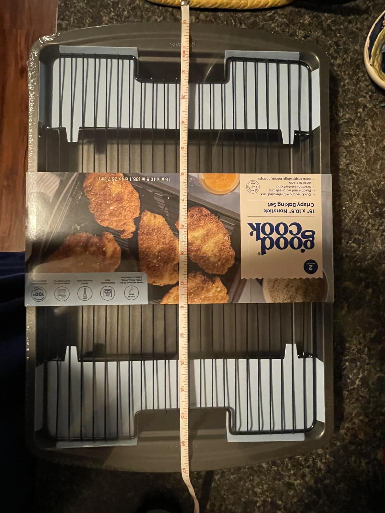 GoodCook Nonstick Carbon Steel Baking Pan & Raised Wire Rack, 15x10.5-Inch customer photo 2