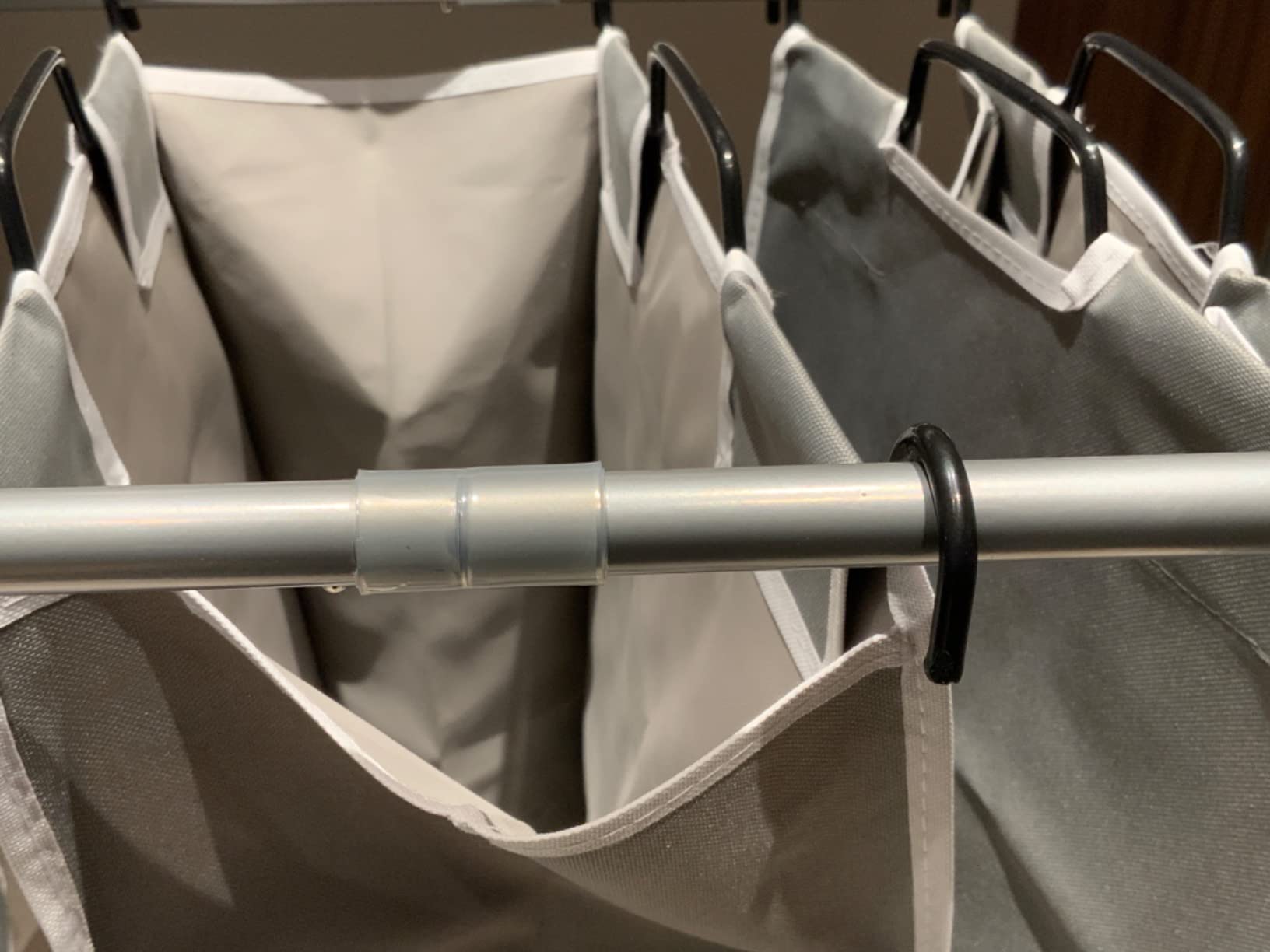 Simple Houseware Heavy Duty 3-Bag Laundry Sorter Rolling Cart, Dark Grey customer photo 1