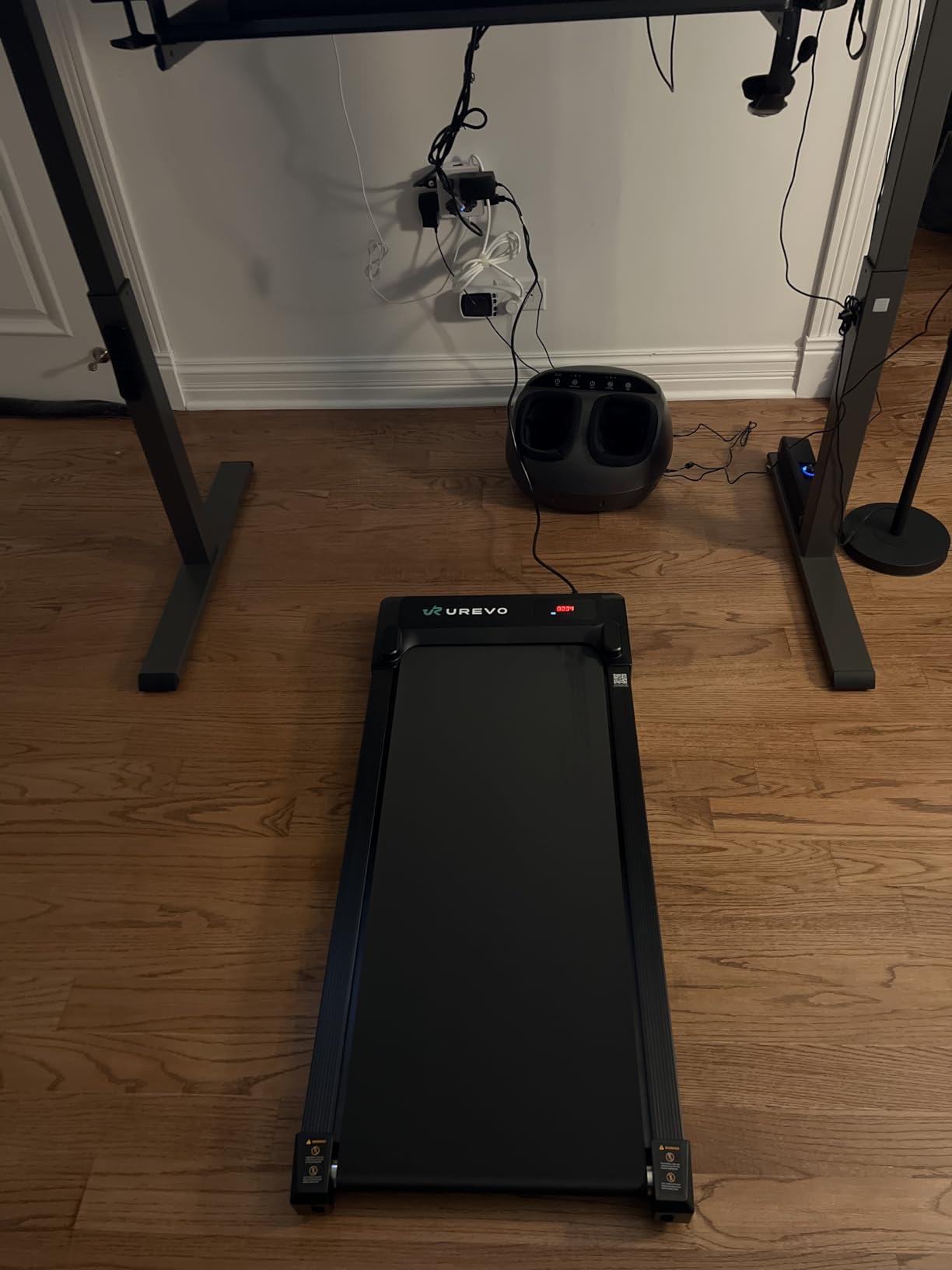 UREVO Smart Walking Pad, Compact Under Desk Treadmill with Double Shock Absorption, Quiet Operation, Workout APP with Track Insights and MIIT Mode, Plug and Play, Remote or APP Control for Home Office customer photo 1