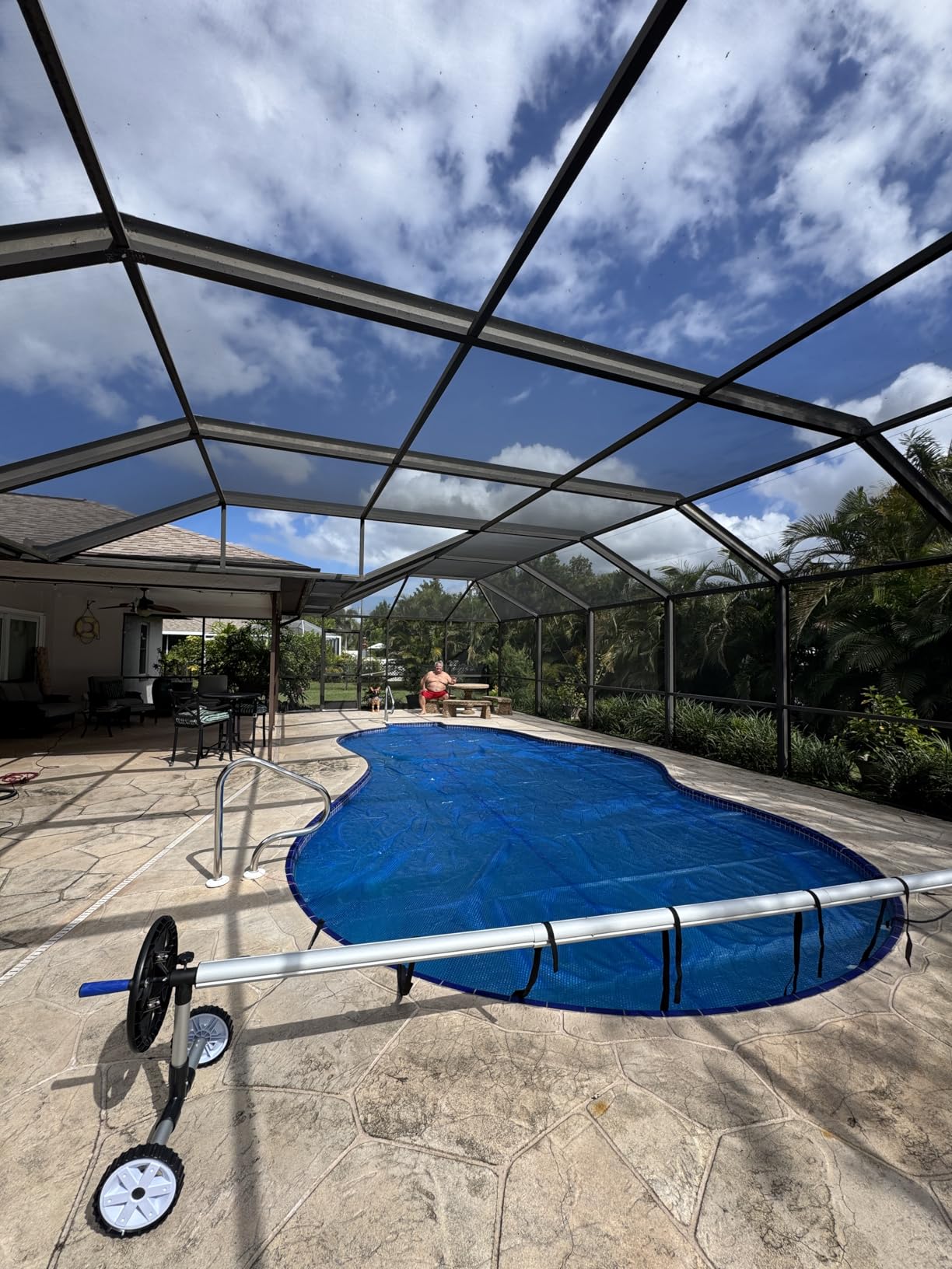 18FT Pool Cover Reel Set for Inground Pools, Fits 6-18 ft Wide Pool customer photo 1