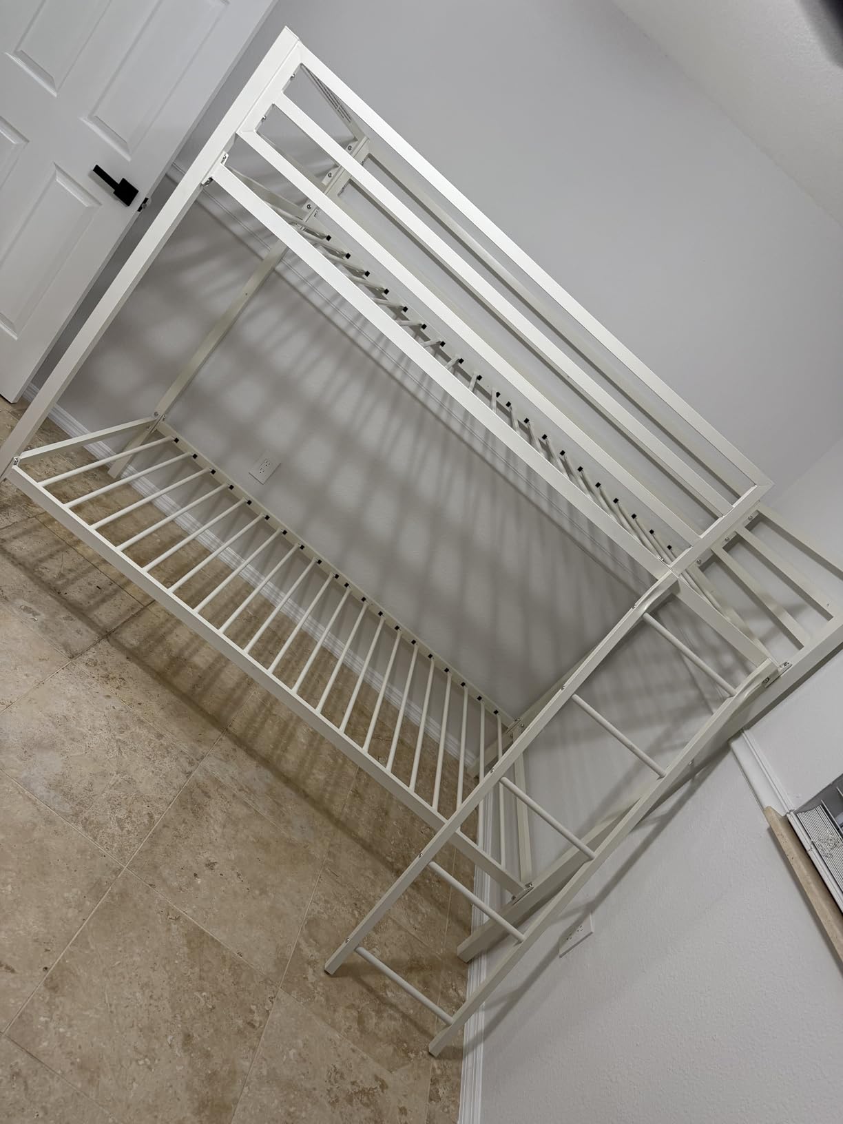 SHA CERLIN Bunk Bed Twin Over Twin Size with Ladder and Guardrail,Black customer photo 2
