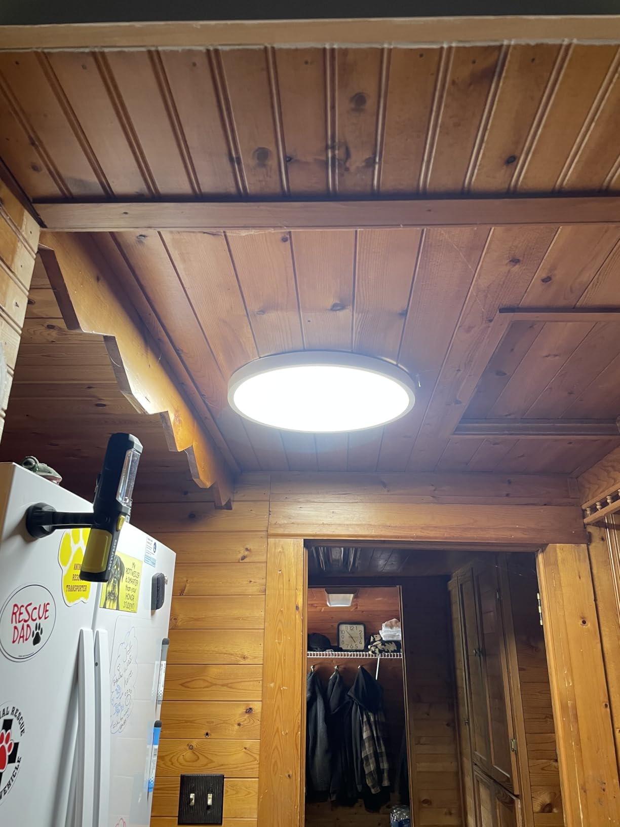 Allsmartlife LED Flush Mount Ceiling Light Fixture, 12inch 24W 2880lm CCT 3000K/4000K/6500K Thin Round Flat Panel Light Surface Mount for Kitchen, Bedroom, Laundry. Dimmable Ceiling Lamp customer photo 1