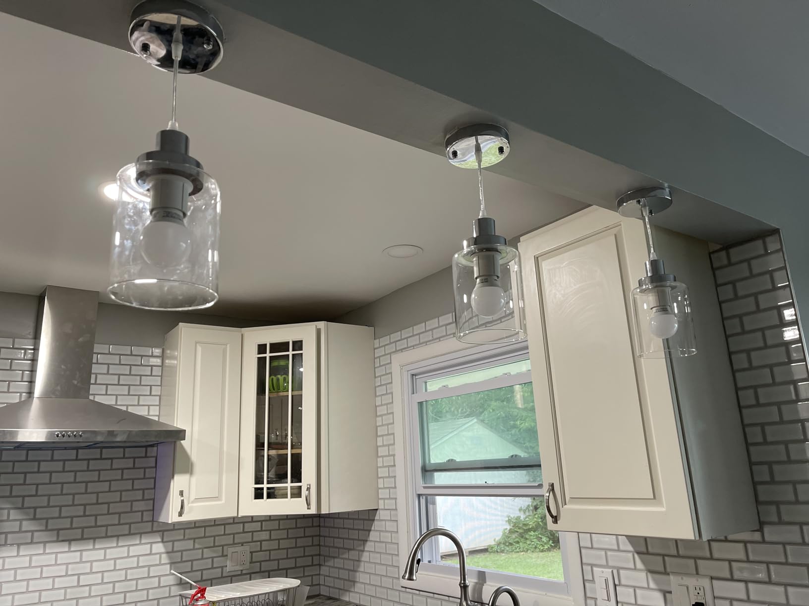 WimiSom Industrial Pendant Lighting, Modern Clear Glass Shade Farmhouse customer photo 2