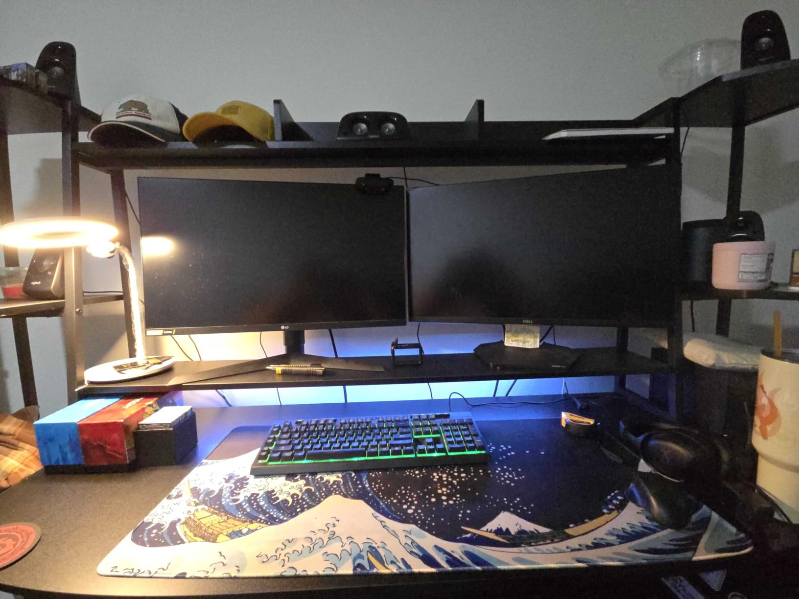 SEDETA 79'' Gaming Desk with LED Lights, Hutch and Storage Shelves, Black customer photo 2