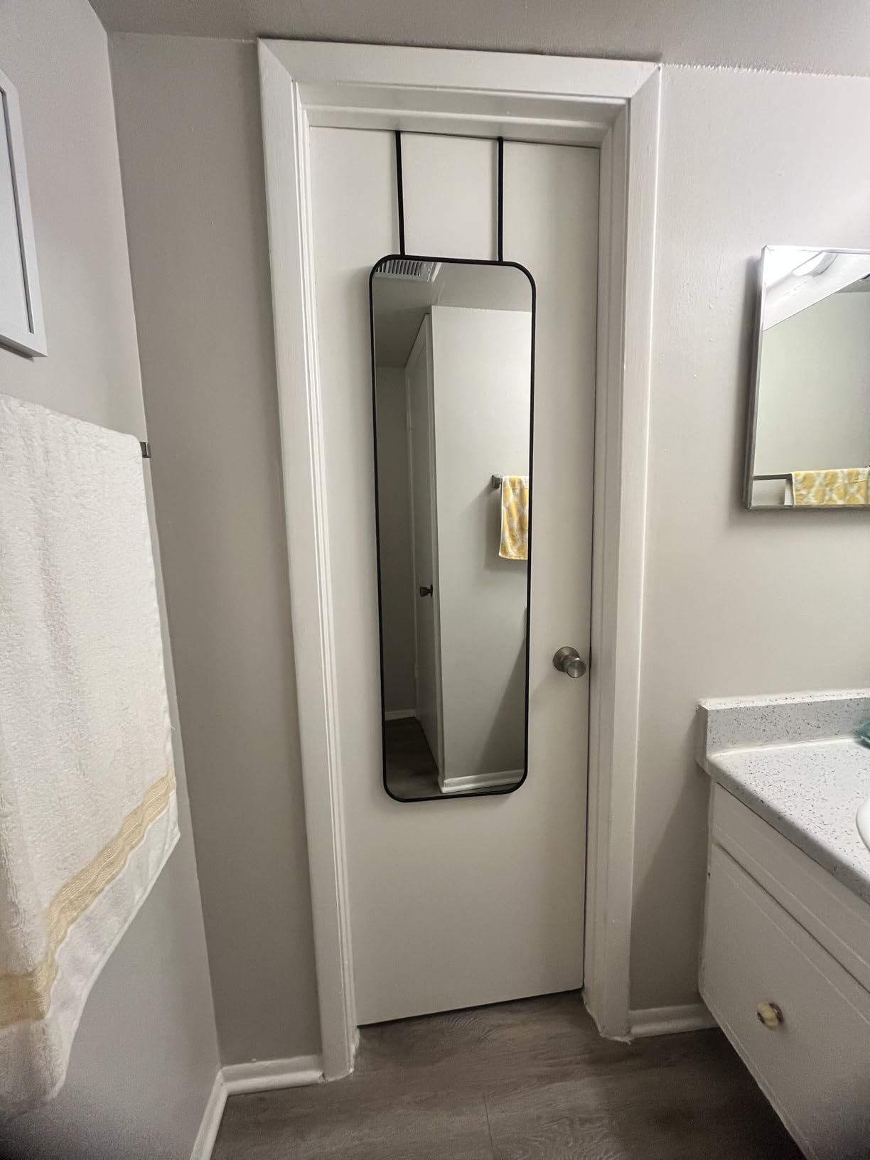 SCWF-GZ 47x14 Full Length Mirror Over the Door Hang or Wall Mounted Black customer photo 1