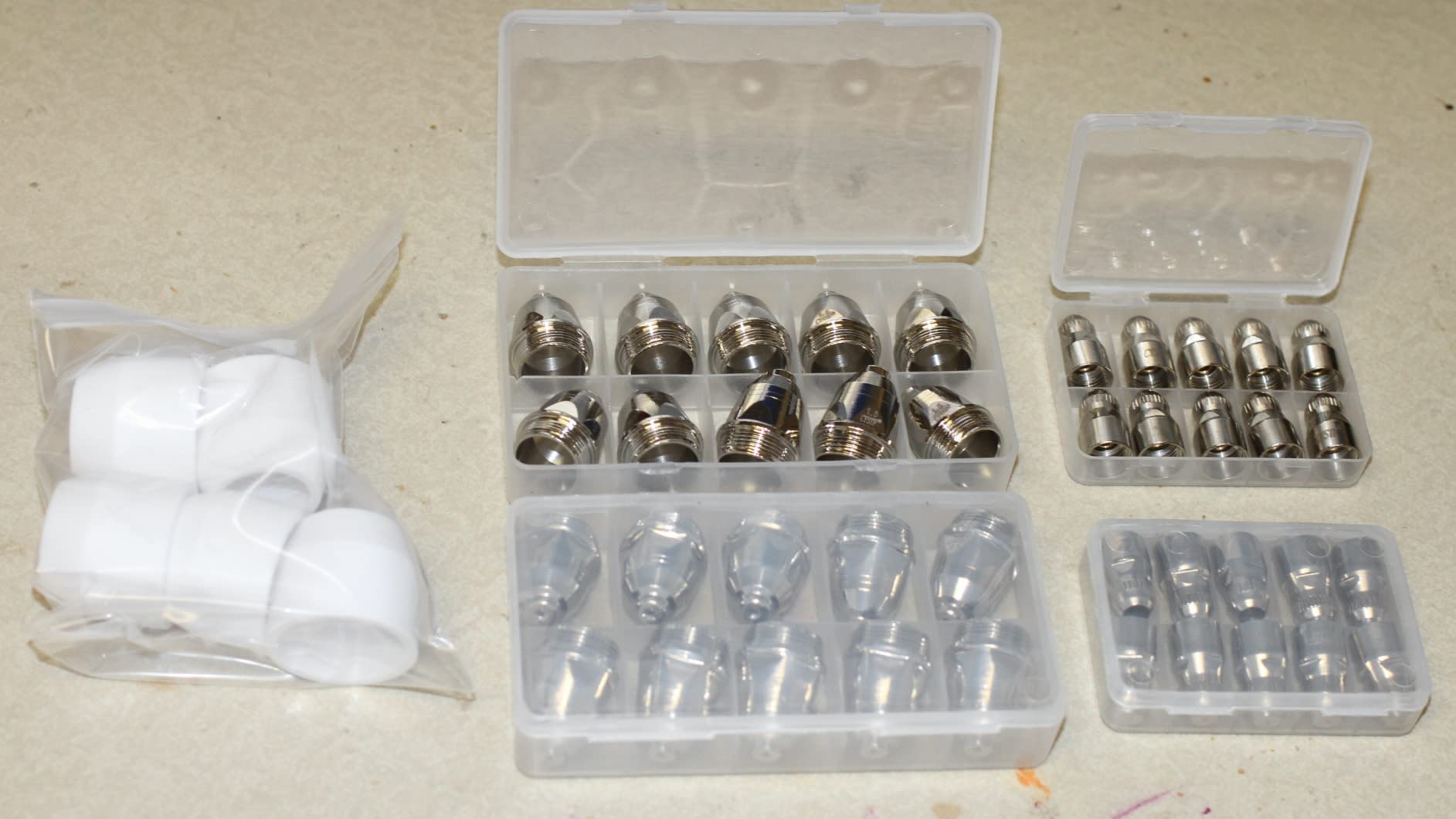 P80 Plasma Cutter Nozzle Electrodes Consumables 1.7 Tip 100Amp 45pcs Kit customer photo 2