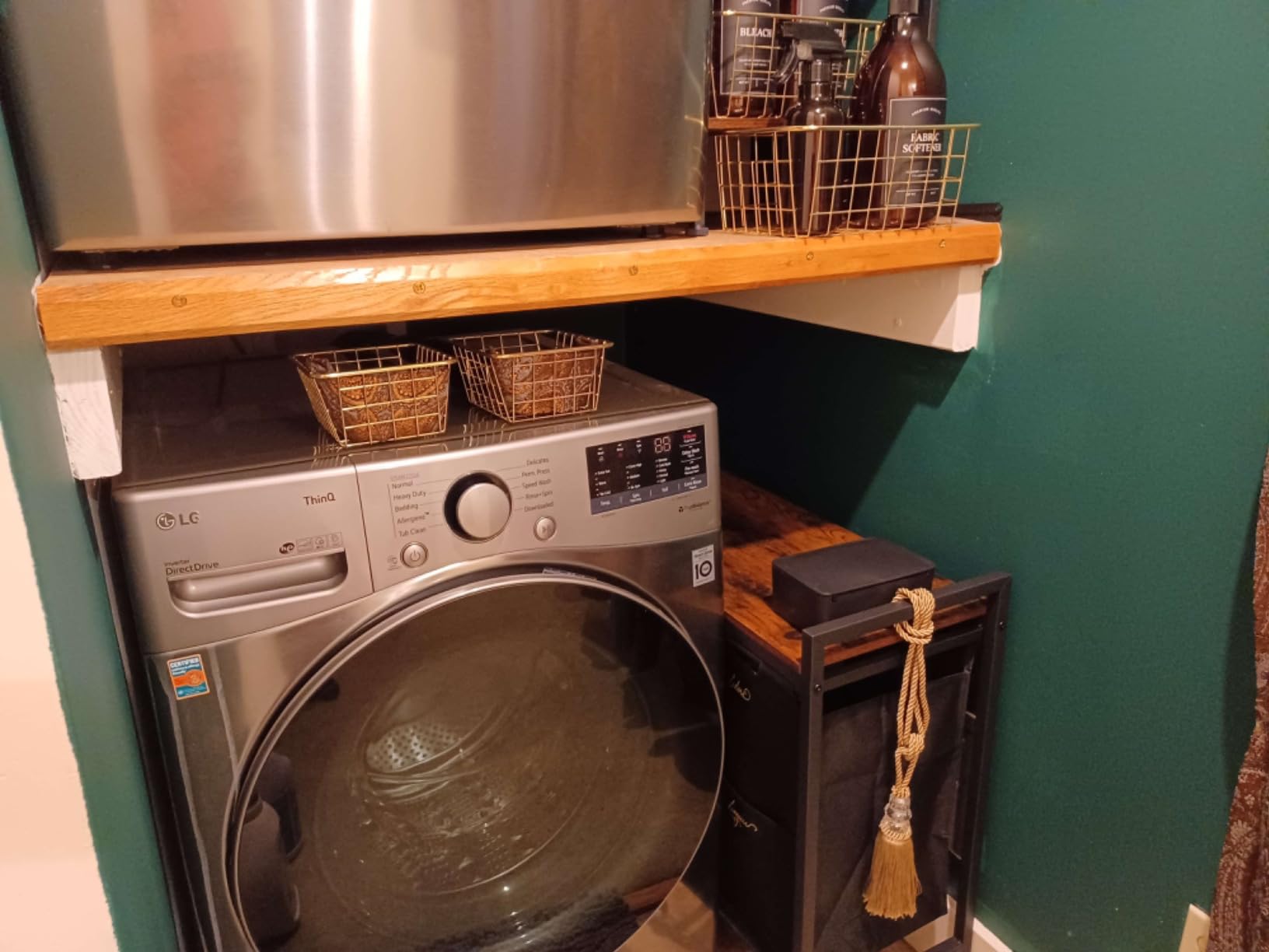 HOOBRO Laundry Sorter 4 Sections, Laundry Hamper with Wheels, 42 Gal (160 L), Rolling Laundry Basket, Pull-Out and Removable Oxford Fabric Bags, Rustic Brown and Black BF04XY01 customer photo 2