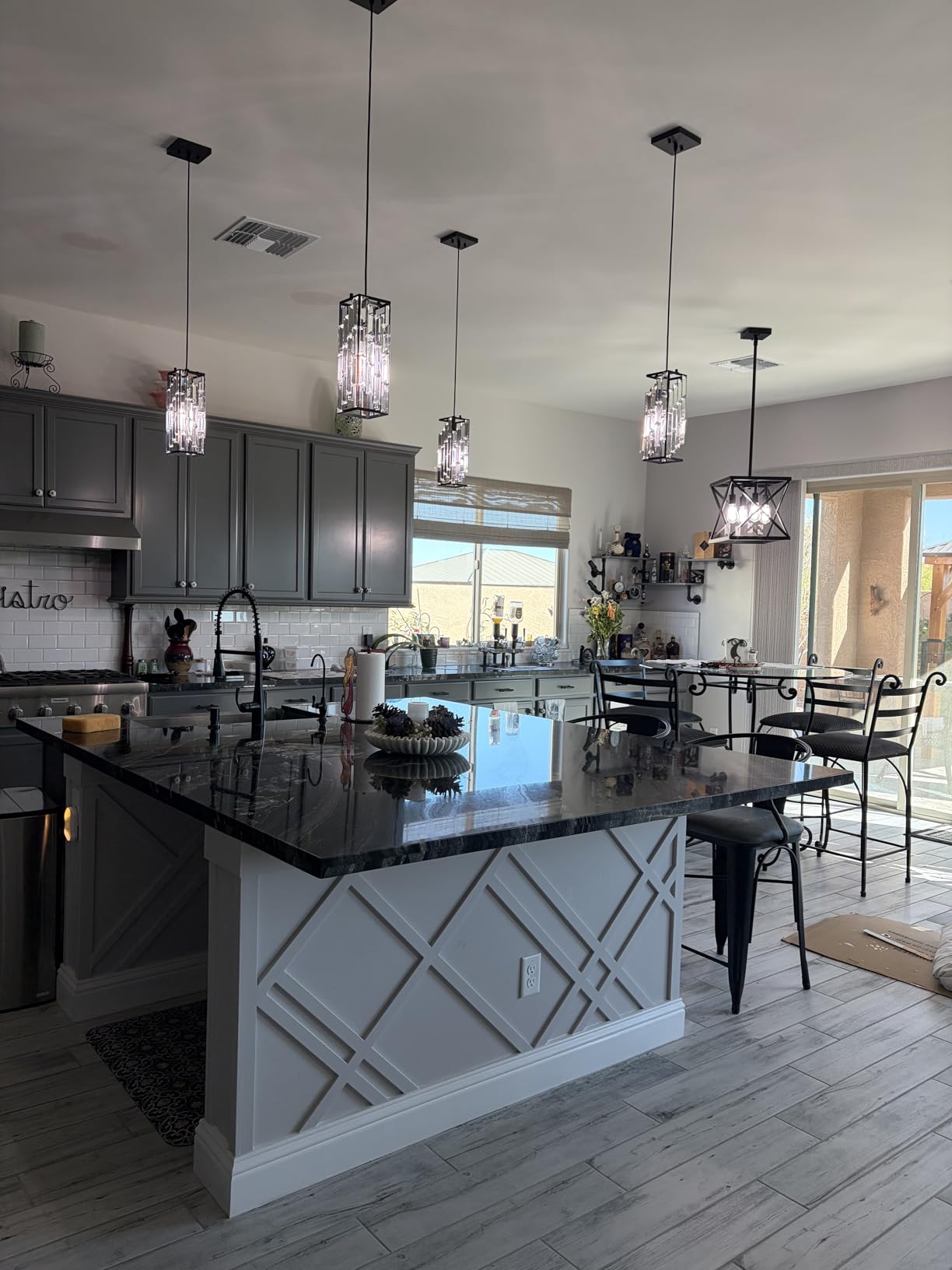 Black Pendant Lighting Modern Pendant Light, Mini Crystal Chandeliers,Adjustable Pendant Light Fixture for Kitchen Island Dinning Room Bedroom (3 Pack) customer photo 1
