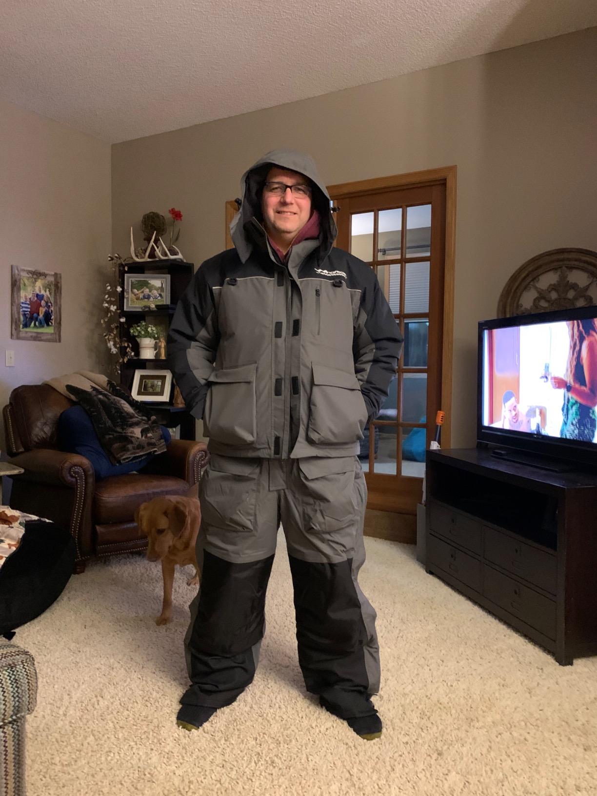 WindRider Ice Fishing Suit Insulated Bibs & Jacket Flotation Tons of Pockets Waterproof Gear for Ice Fishing and Snowmobiling customer photo 2