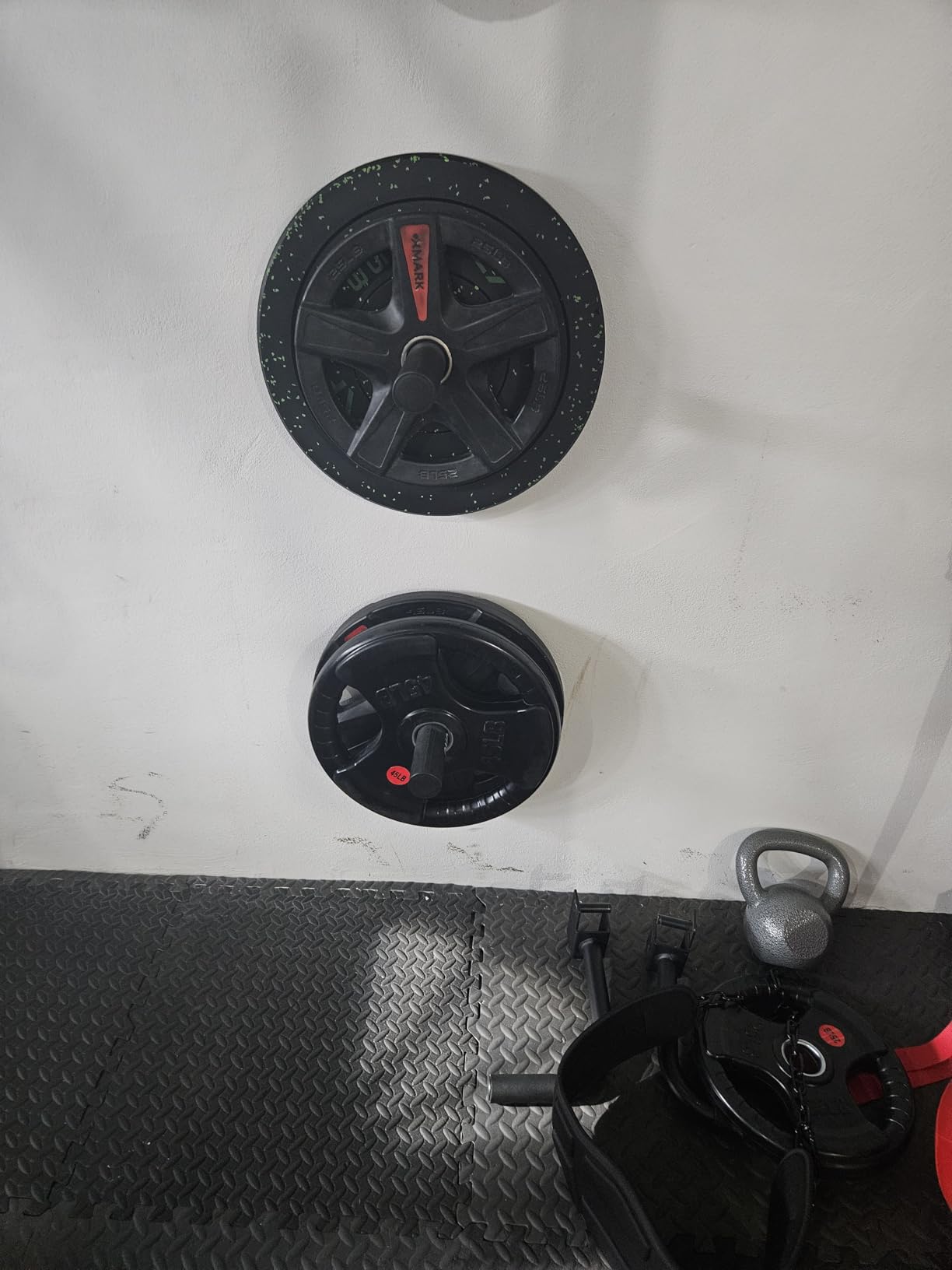 XDDIAS 2-Inch Three-Grip Rubber Olympic Plates,Cast Iron Barbell Weights customer photo 2