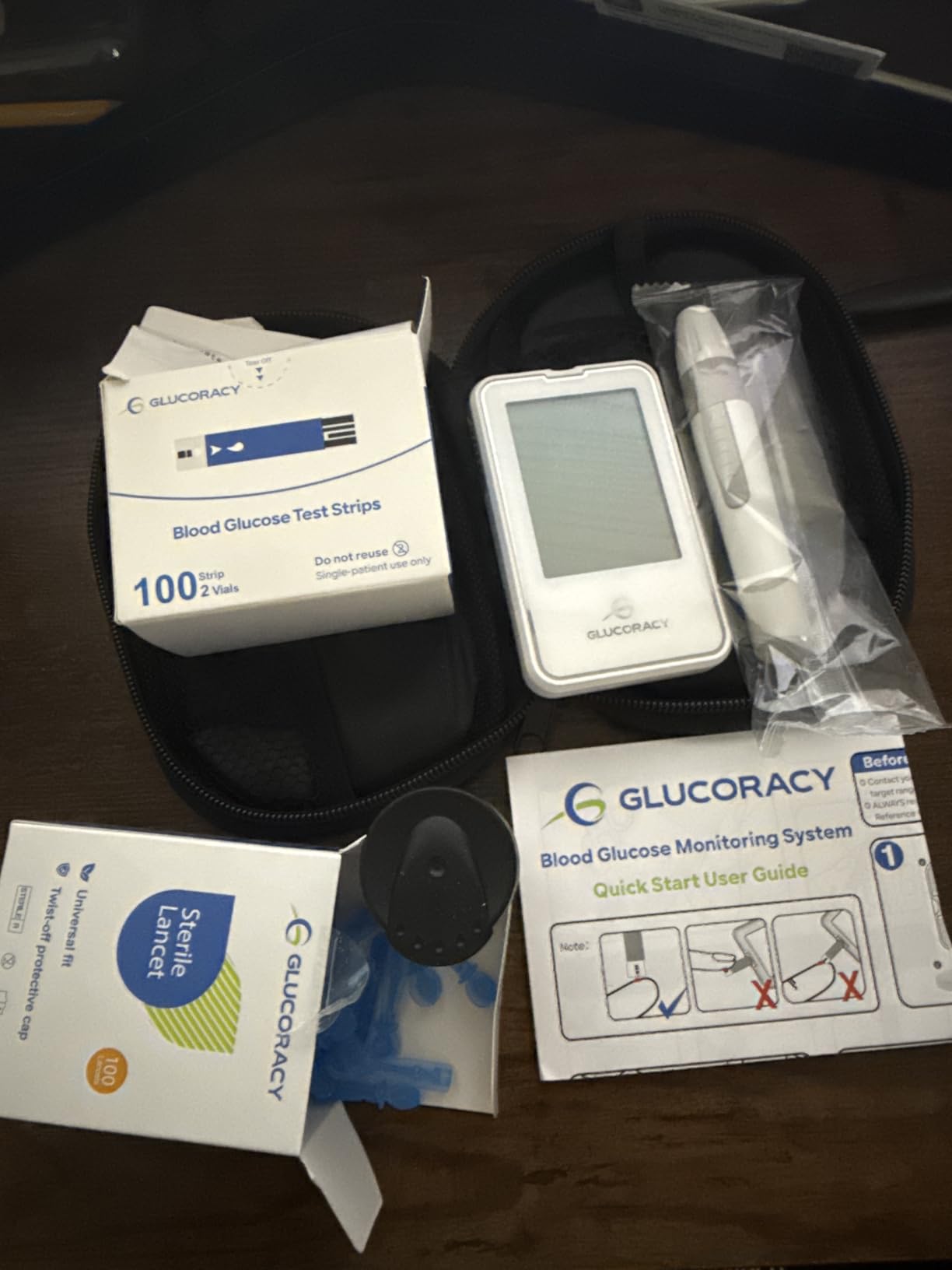 Glucoracy Blood Glucose Monitor Kit, 100 Blood Sugar Test Strips, No Coding customer photo 2