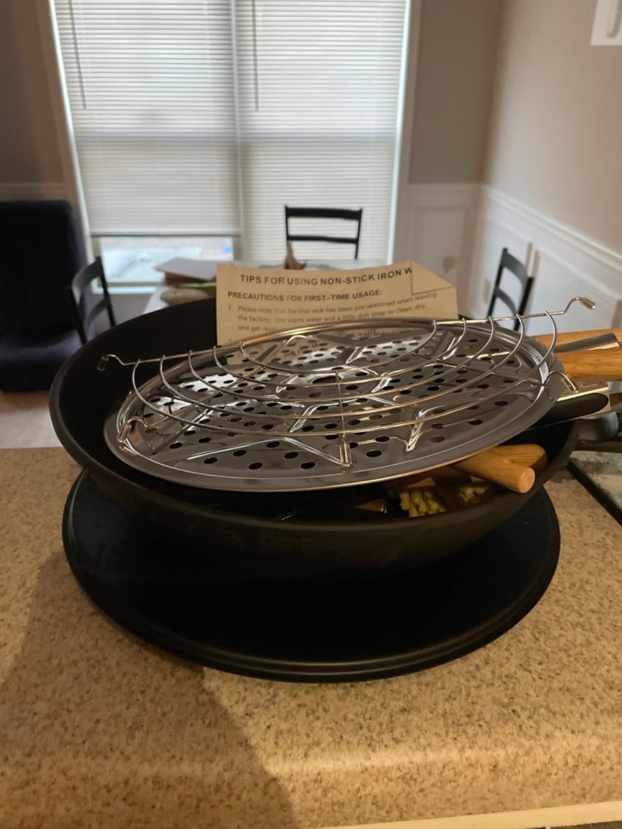 AOSION 13'' Carbon Steel Wok, 12 Piece Wok Pan & Stir-Fry Pans Set with Lid customer photo 2