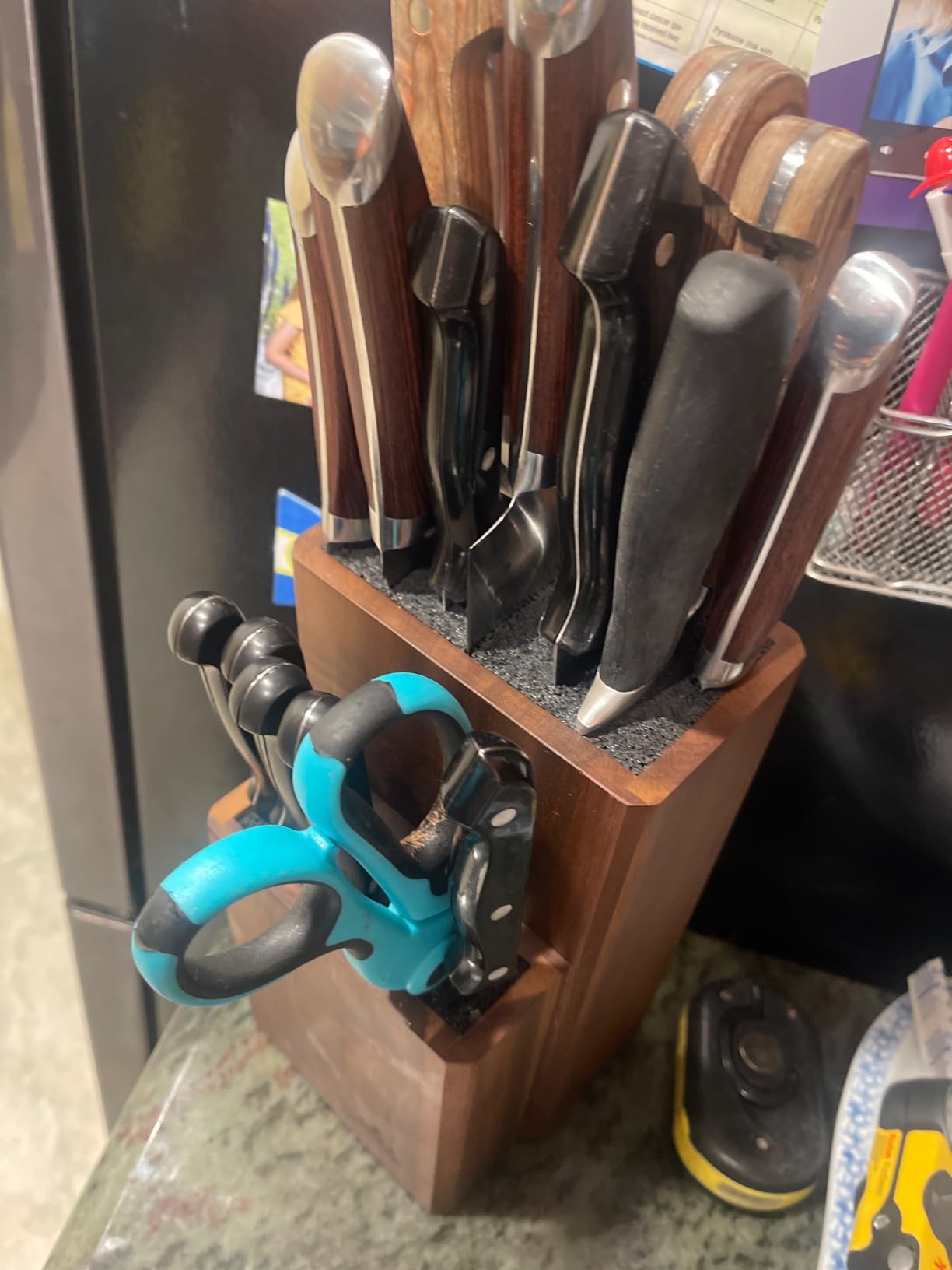 Universal Knife Block Without Knives, Acacia Wood Countertop Knife Holder customer photo 1