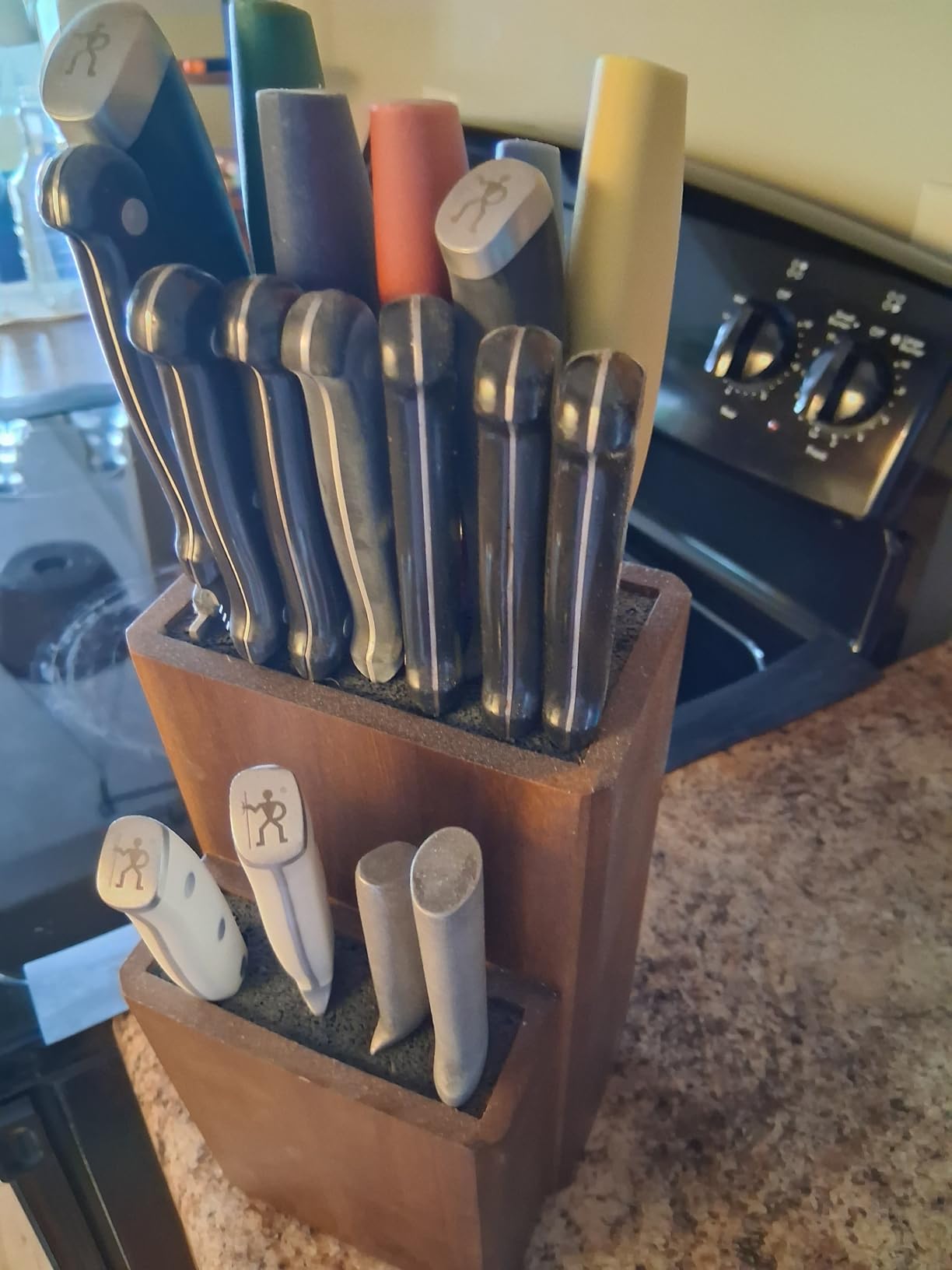 Universal Knife Block Without Knives, Acacia Wood Countertop Knife Holder customer photo 2