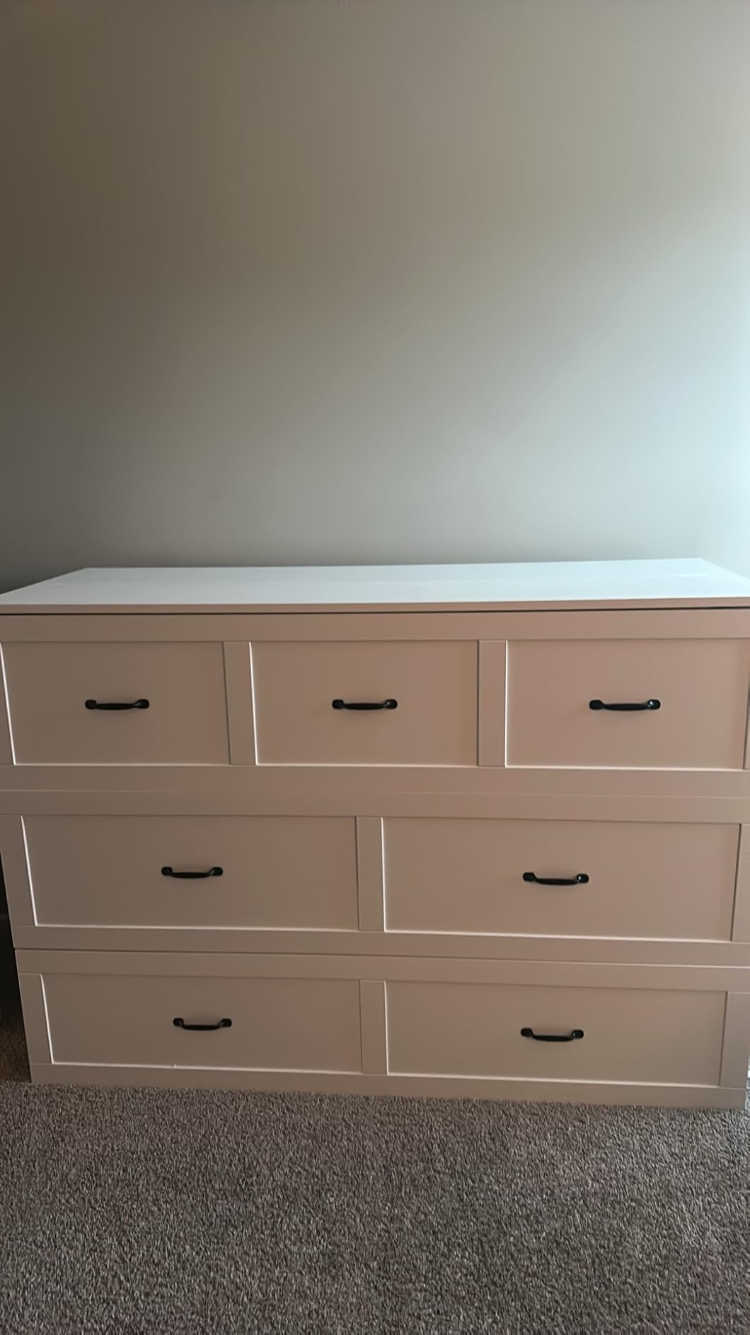 ECACAD Multi-Functional Murphy Cabinet Bed, Full Size Bed Frame Murphy Chest with Built-in Power Strip & 3 Drawers, Full Foldable Platform BedFrame, White customer photo 2