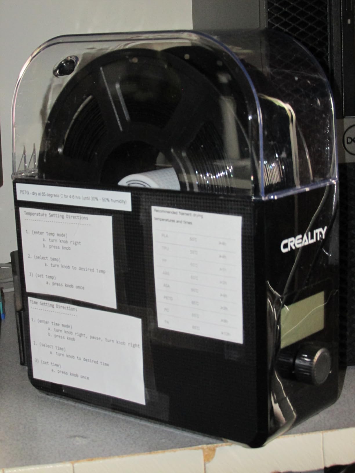 Creality 2026 New Upgrade Filament Dryer Box Pro, Space Pi SE with High PTC Efficiency & Precision Sensor for 1KG Spools 45~65℃, 3D Printer Filament Dehydrator for PLA PETG ABS ASA TPU customer photo 1